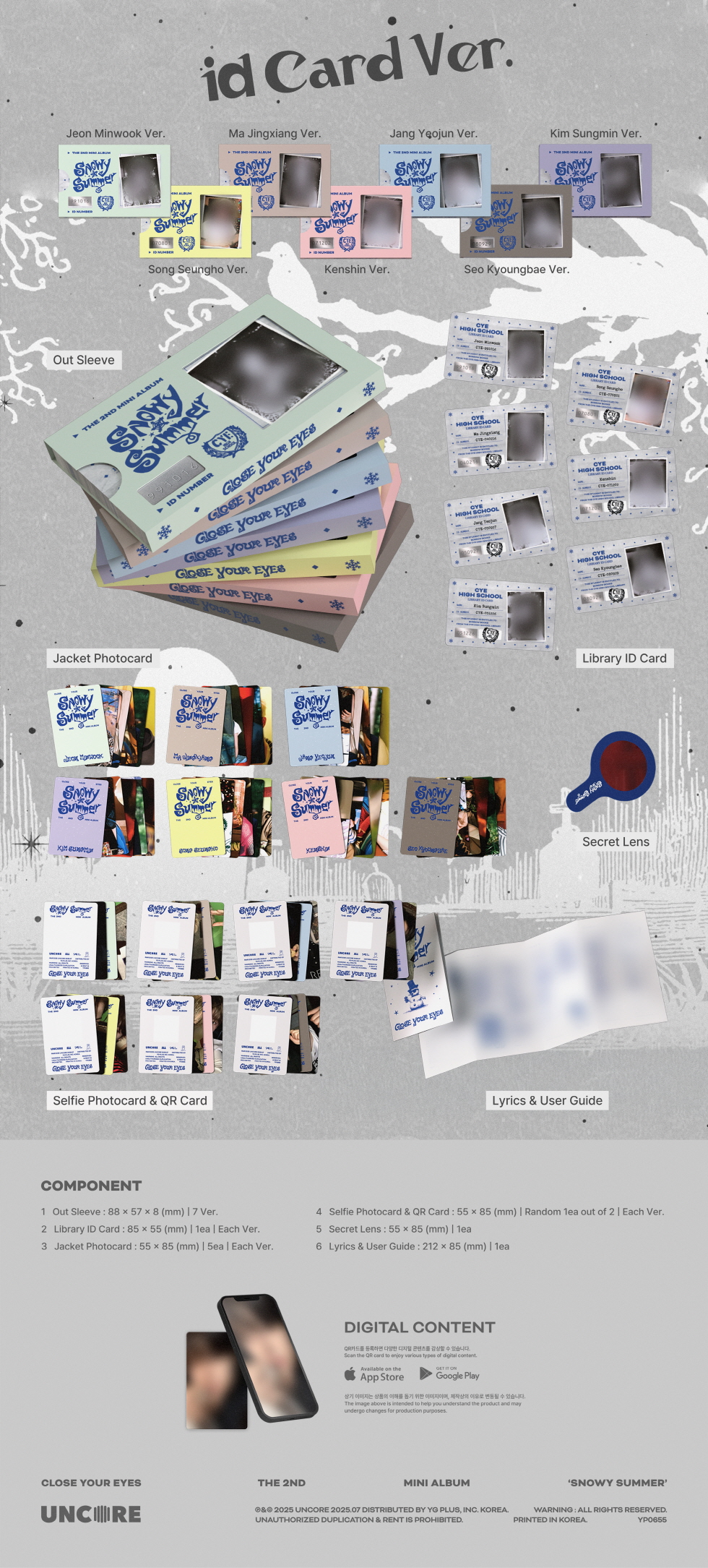 CLOSE YOUR EYES - 2nd Mini Album [Snowy Summer] ID Card Ver. (POCAALBUM) (Random Ver.)