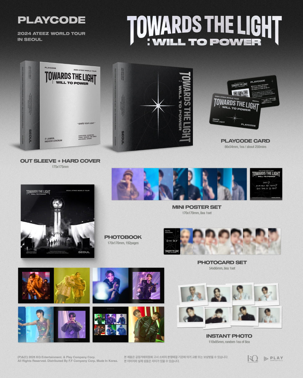 ATEEZ - 2024 ATEEZ WORLD TOUR [TOWARDS THE LIGHT : WILL TO POWER] IN SEOUL PLAYCODE + Postcard