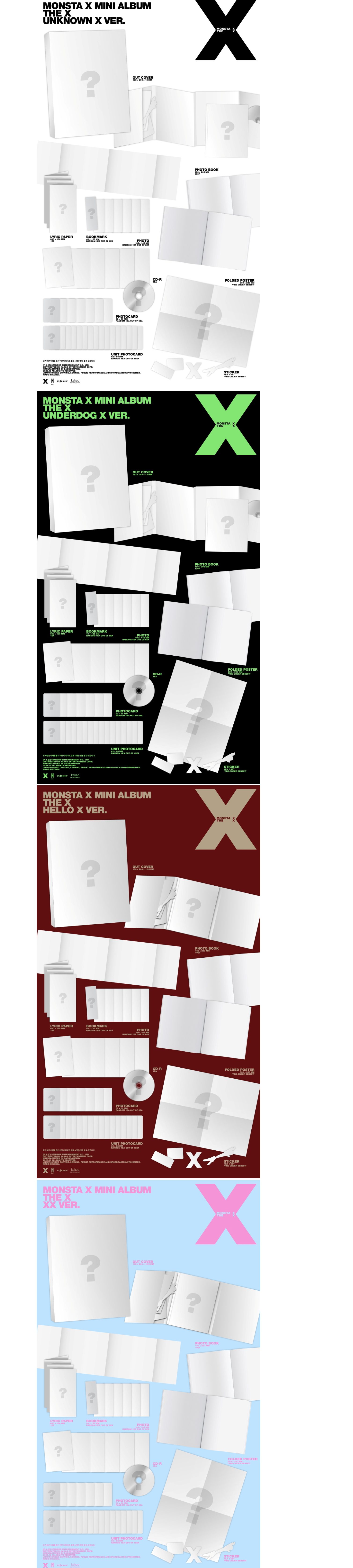 MONSTA X - 13th Mini Album [THE X] (UNKNOWN X VER./ UNDERDOG X VER./ HELLO X VER. / XX VER.) (Random Ver.)