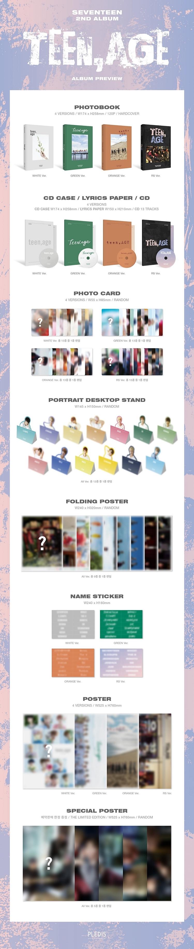 SEVENTEEN - 2nd Album [TEEN, AGE] (Random ver.)