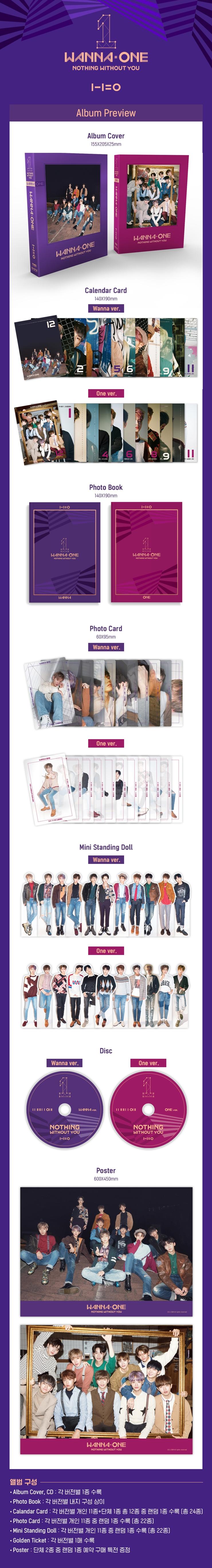 WANNA ONE - To Be One Prequel Repackage [1-1=0 (Nothing without you)] (A:WANNA/B:ONE Ver.)