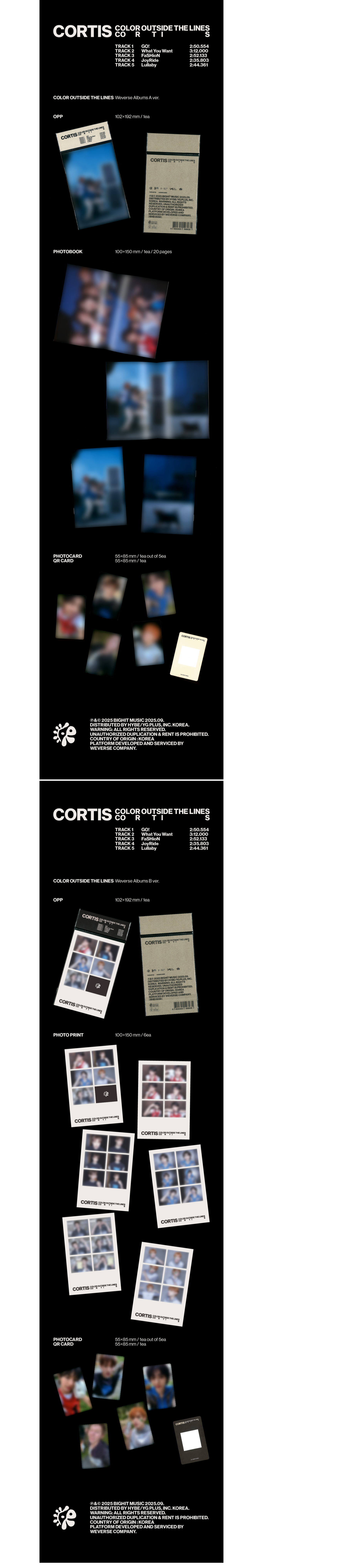 CORTIS - The 1st EP [COLOR OUTSIDE THE LINES] (Weverse Albums ver.) (Random Ver.)