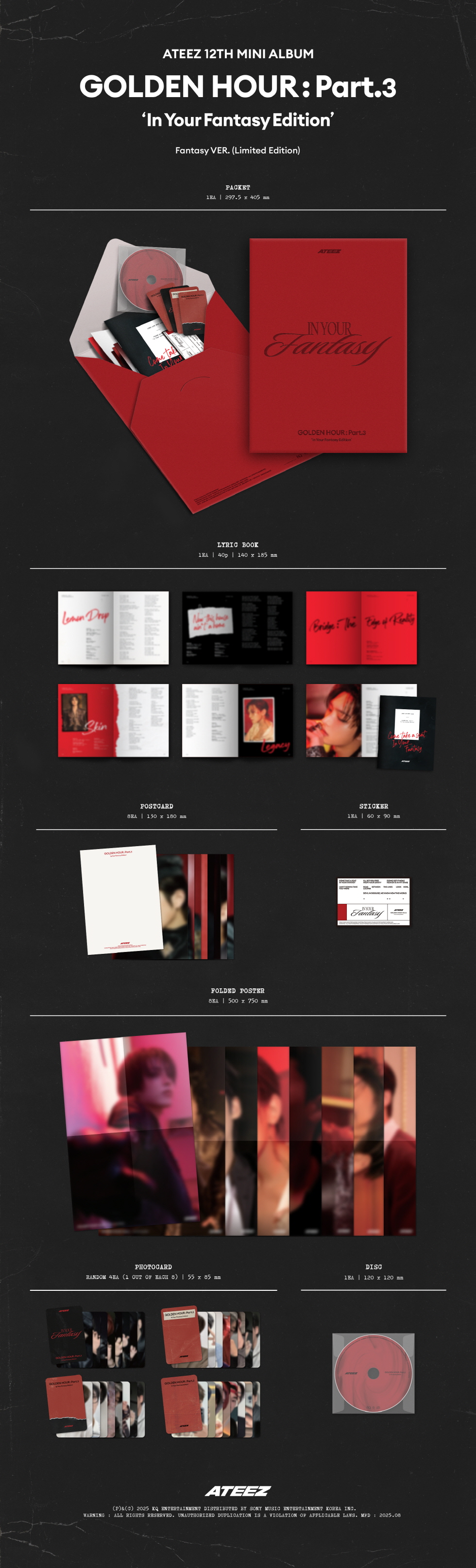 ATEEZ - 12TH MINI ALBUM [GOLDEN HOUR : PART.3 IN YOUR FANTASY EDITION] (LIMITED)