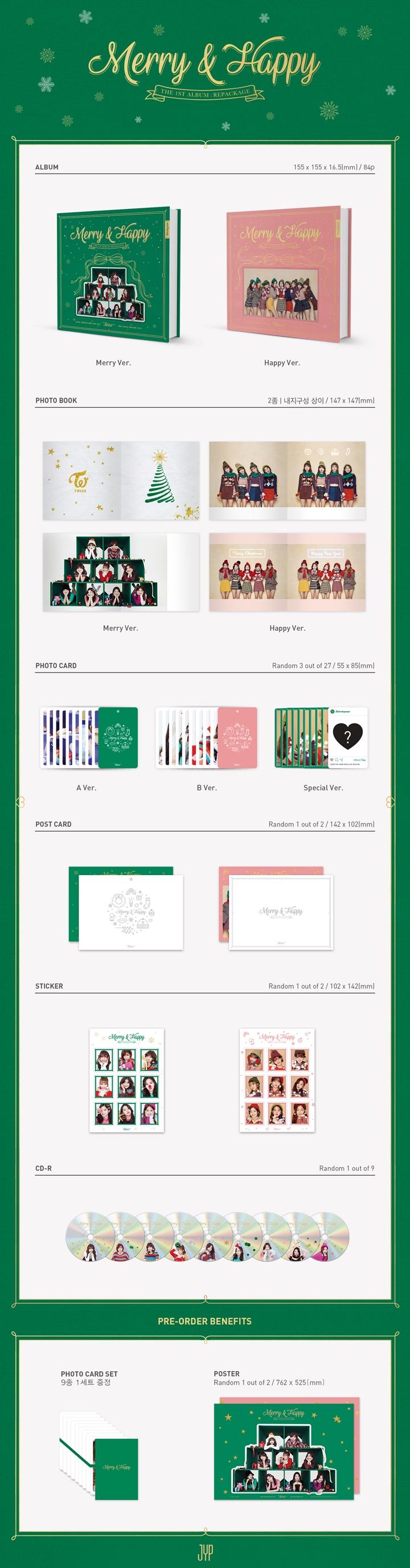 TWICE - The 1st Album Repackage [MERRY & HAPPY] (Random Ver.)