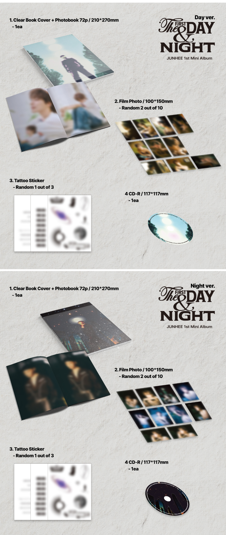 JUNHEE - 1ST MINI ALBUM [THE FIRST DAY & NIGHT] (Random Ver.)