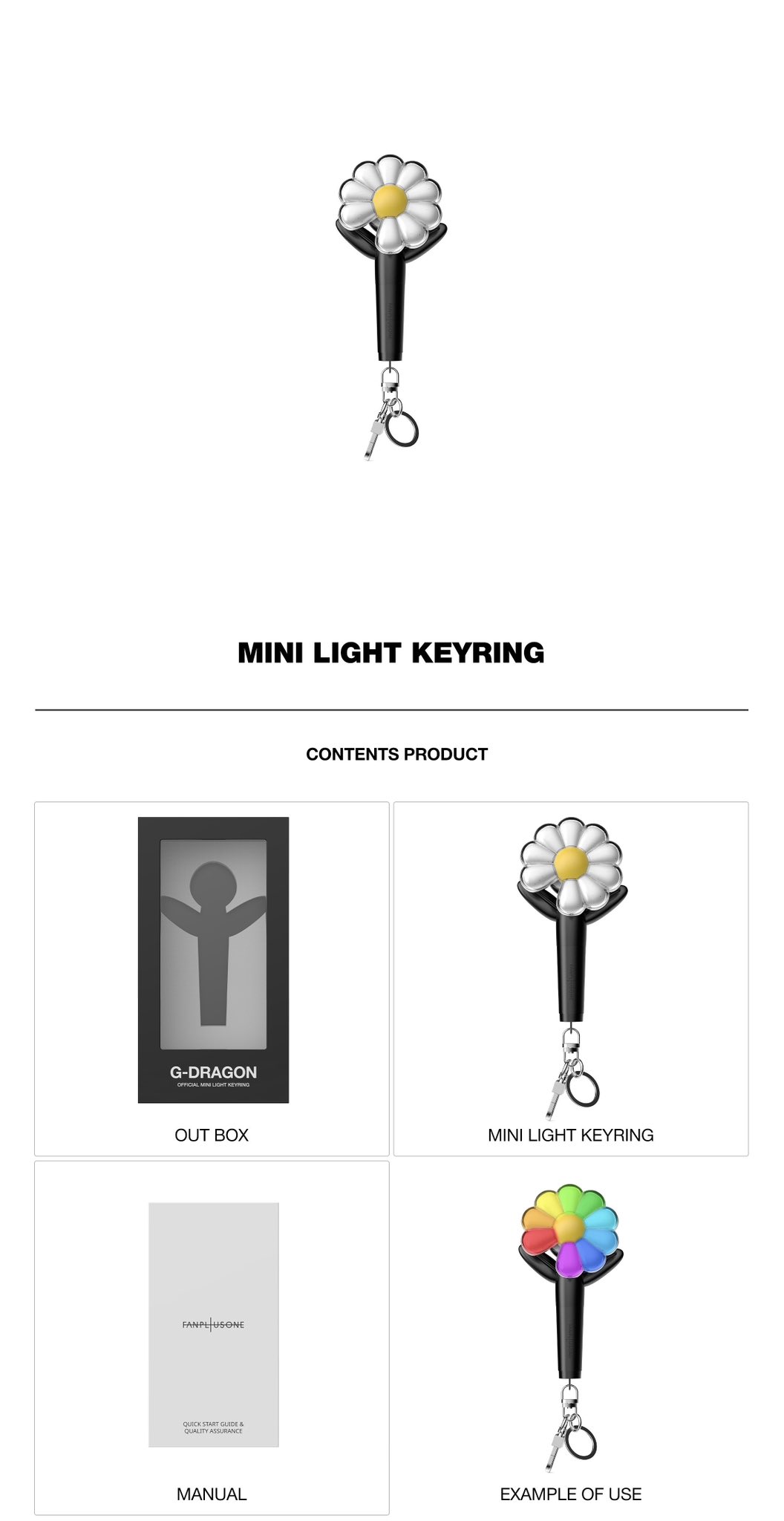 G-DRAGON - OFFICIAL MINI LIGHT KEYRING (BLACK).