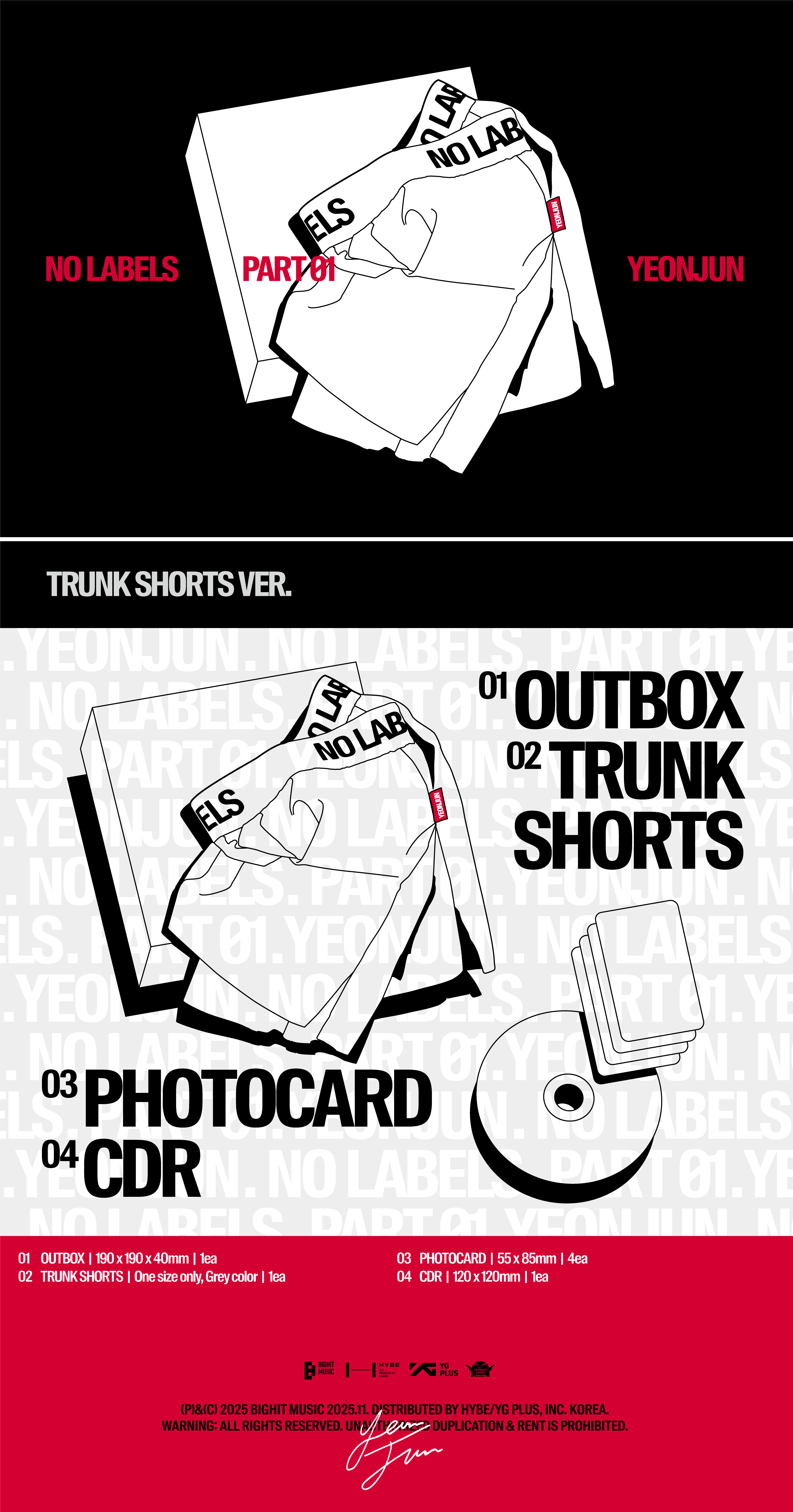 YEONJUN - 'NO LABELS: PART 01' (Trunk Shorts Ver.)