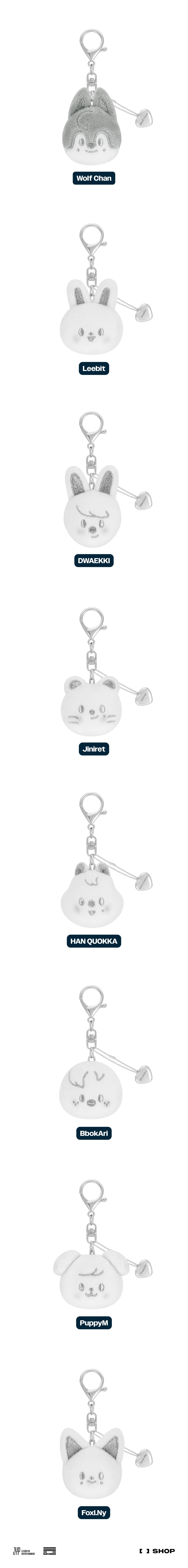 Stray Kids - 'celebrATE' MD : SKZOO FACE KEYRING SILVER Ver. (PuppyM)
