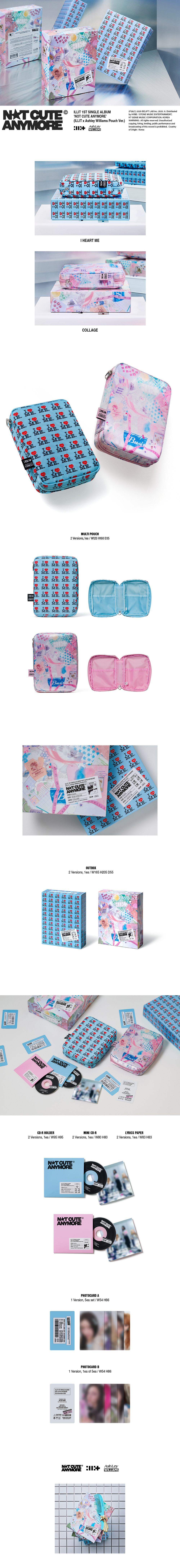 ILLIT - 1st Single Album [NOT CUTE ANYMORE] (ILLIT x Ashley Williams Pouch Ver.) (I HEART ME)