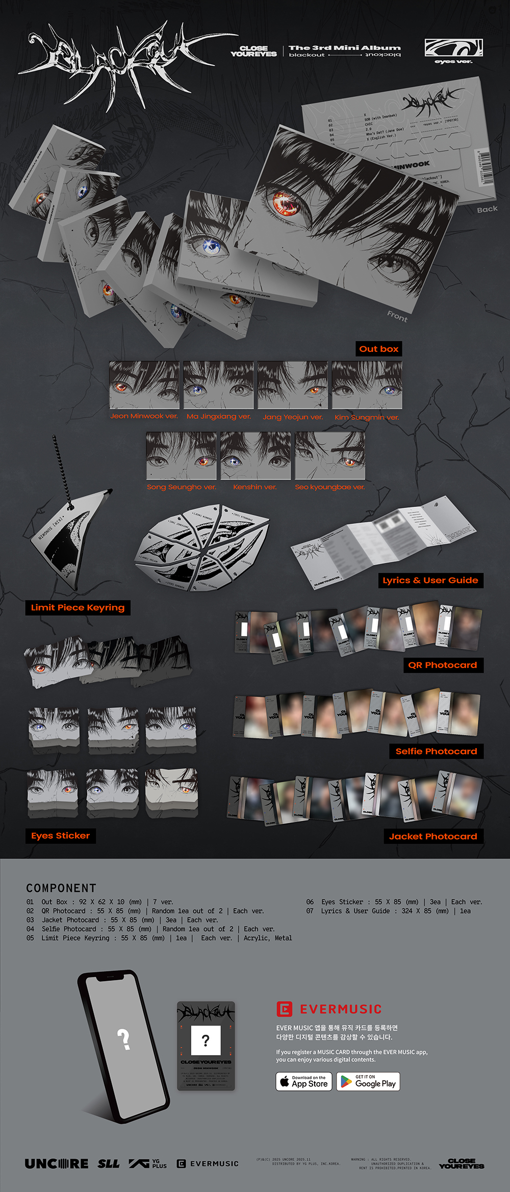 CLOSE YOUR EYES - The 3rd Mini Album 'blackout' (eyes ver.) (Random Ver.)
