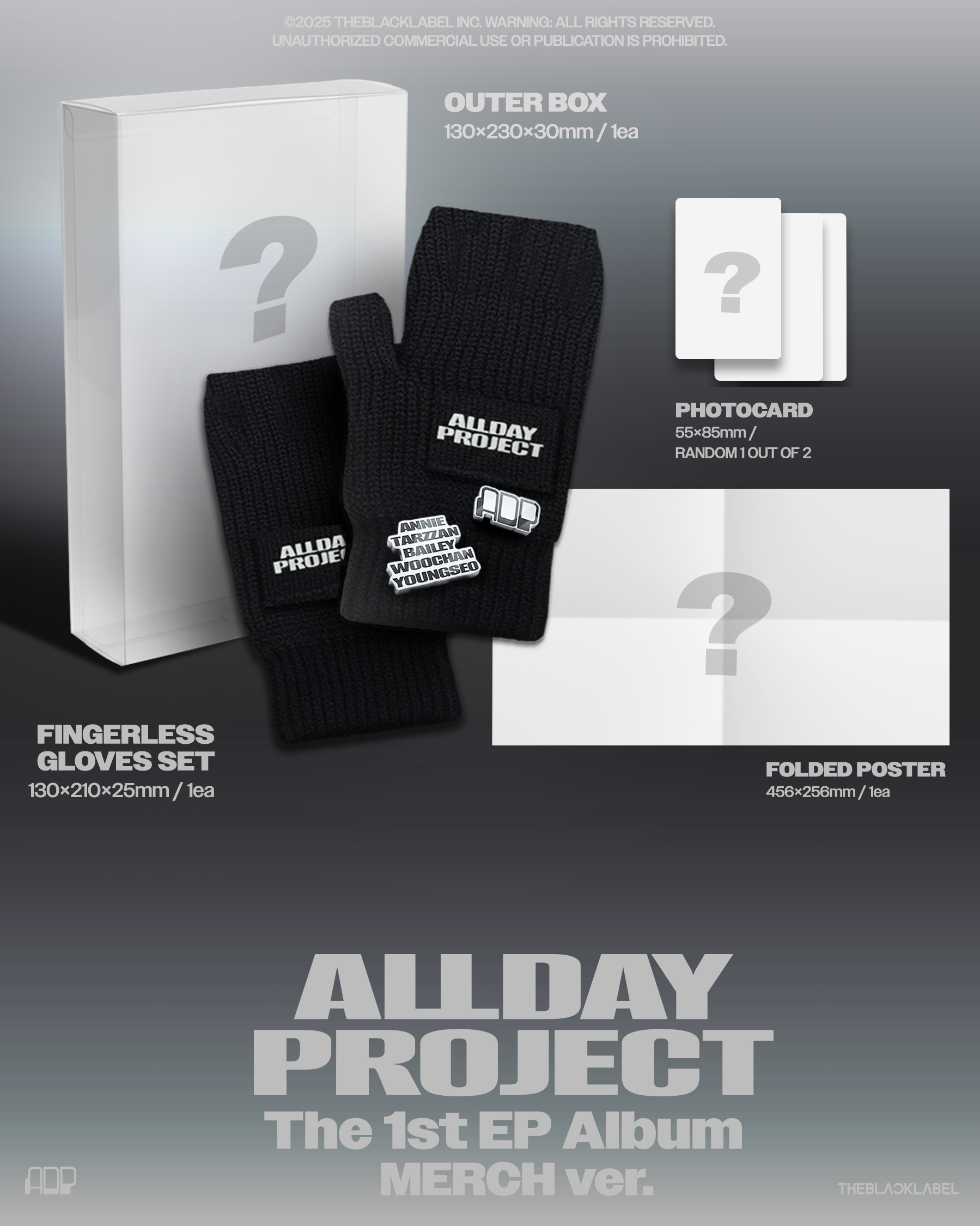 ALLDAY PROJECT - The 1st EP Album [ALLDAY PROJECT] MERCH ver. FINGERLESS GLOVES ver.