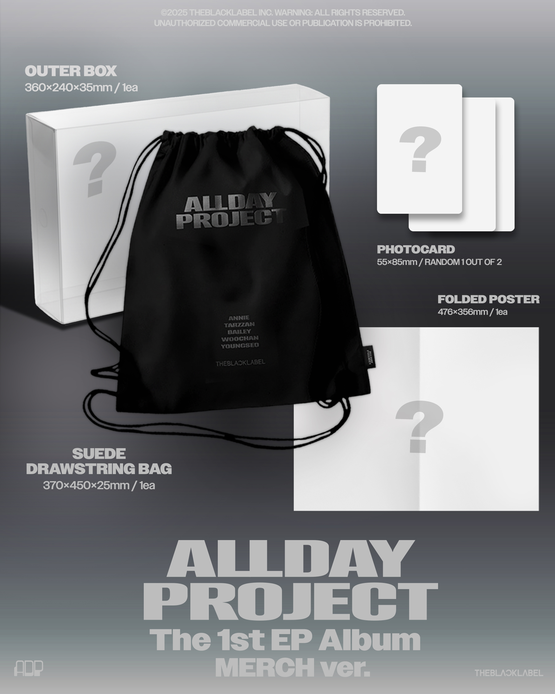 ALLDAY PROJECT - The 1st EP Album [ALLDAY PROJECT] MERCH ver. DRAWSTRING BAG ver.