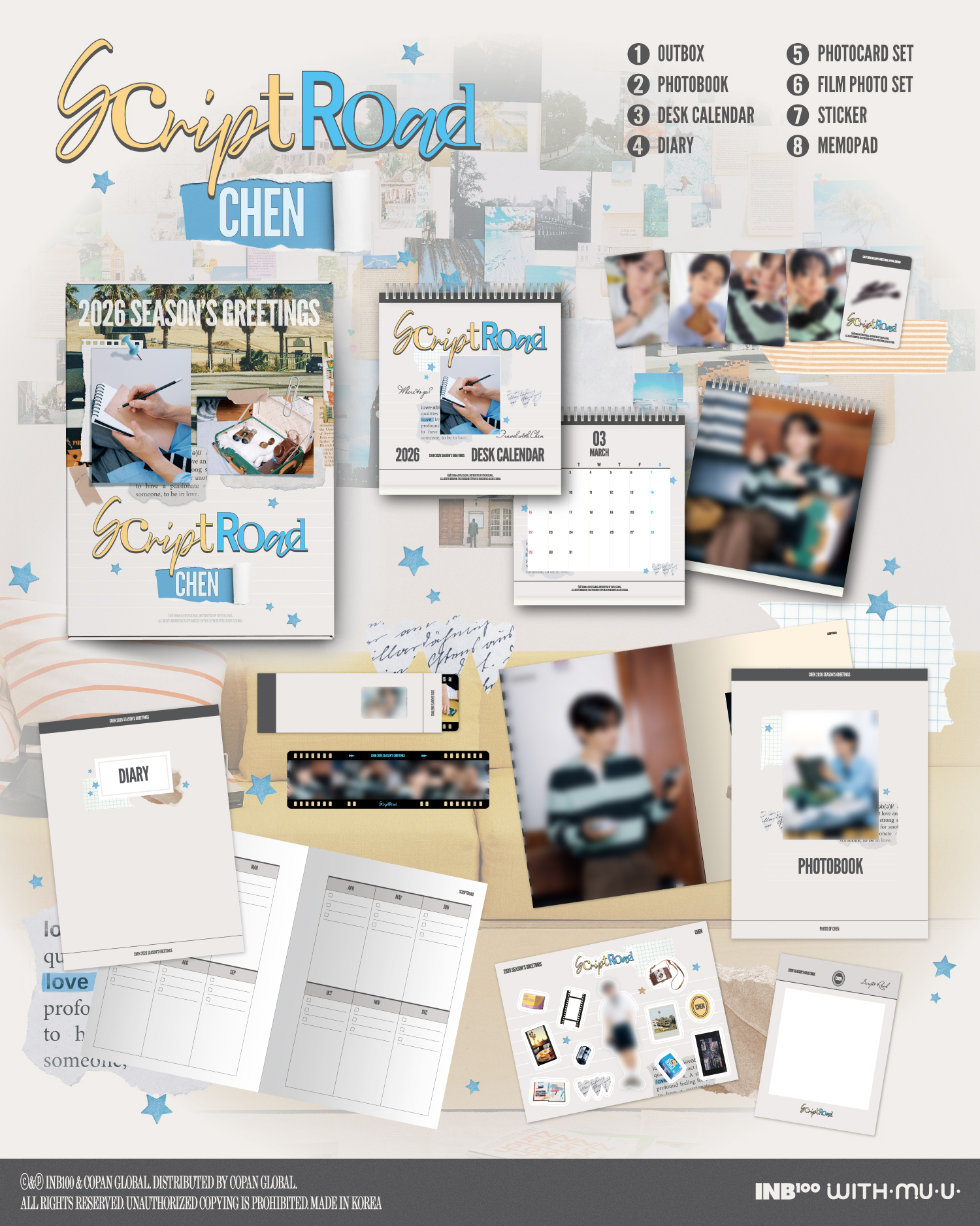 CHEN - 2026 SEASON’S GREETINGS [SCRIPT ROAD] + 1 Random Photocard