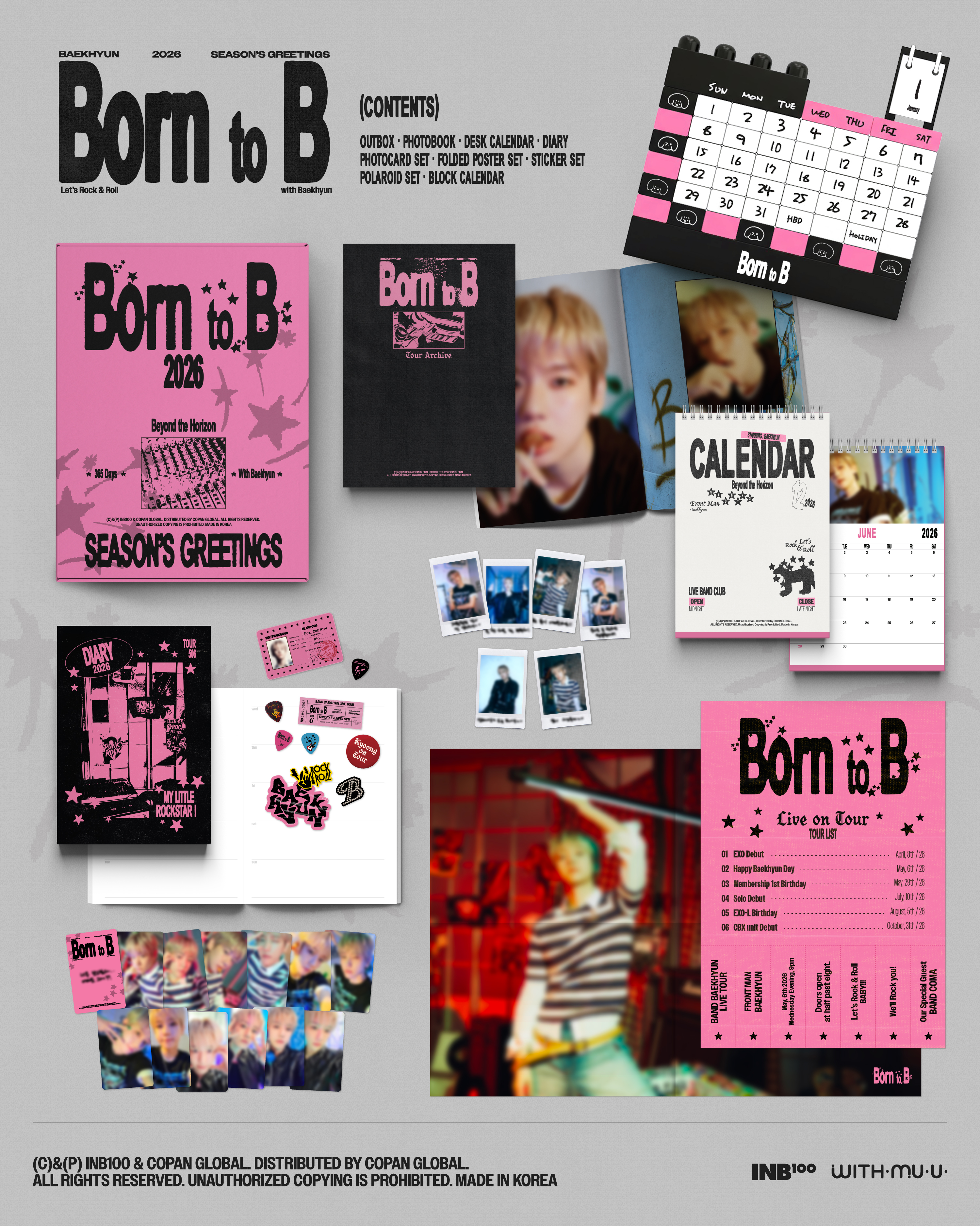 BAEKHYUN - 2026 SEASON’S GREETINGS [BORN TO B] + 1 Random Photocard