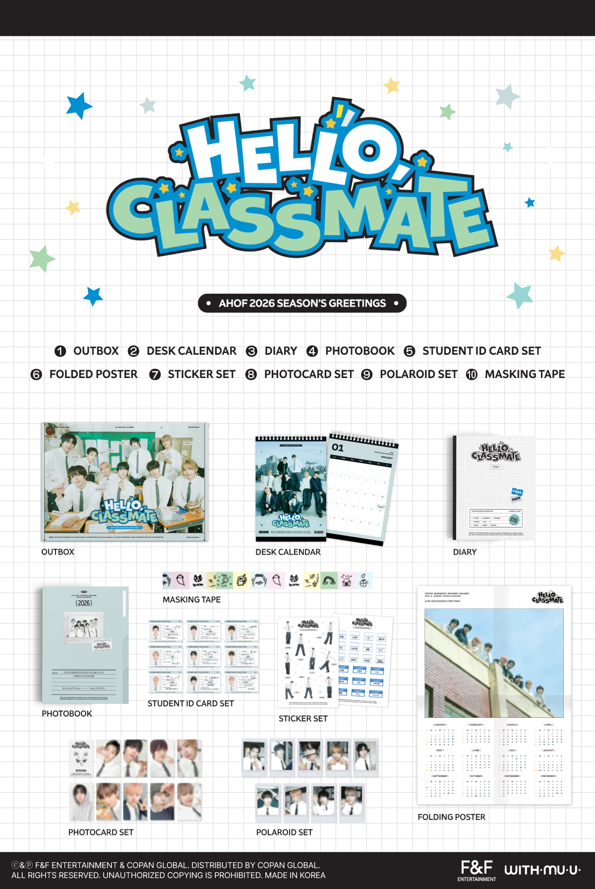 AHOF - 2026 SEASON'S GREETINGS [HELLO CLASSMATE] + 1 Random Photocard