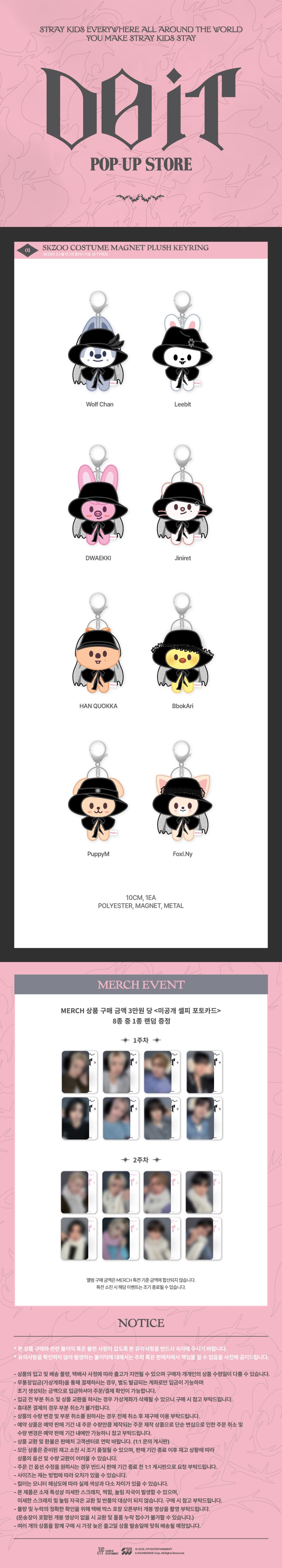 Stray Kids - [DO IT] POP-UP STORE MD : SKZOO COSTUME MAGNET PLUSH KEYRING (Wolf Chan)