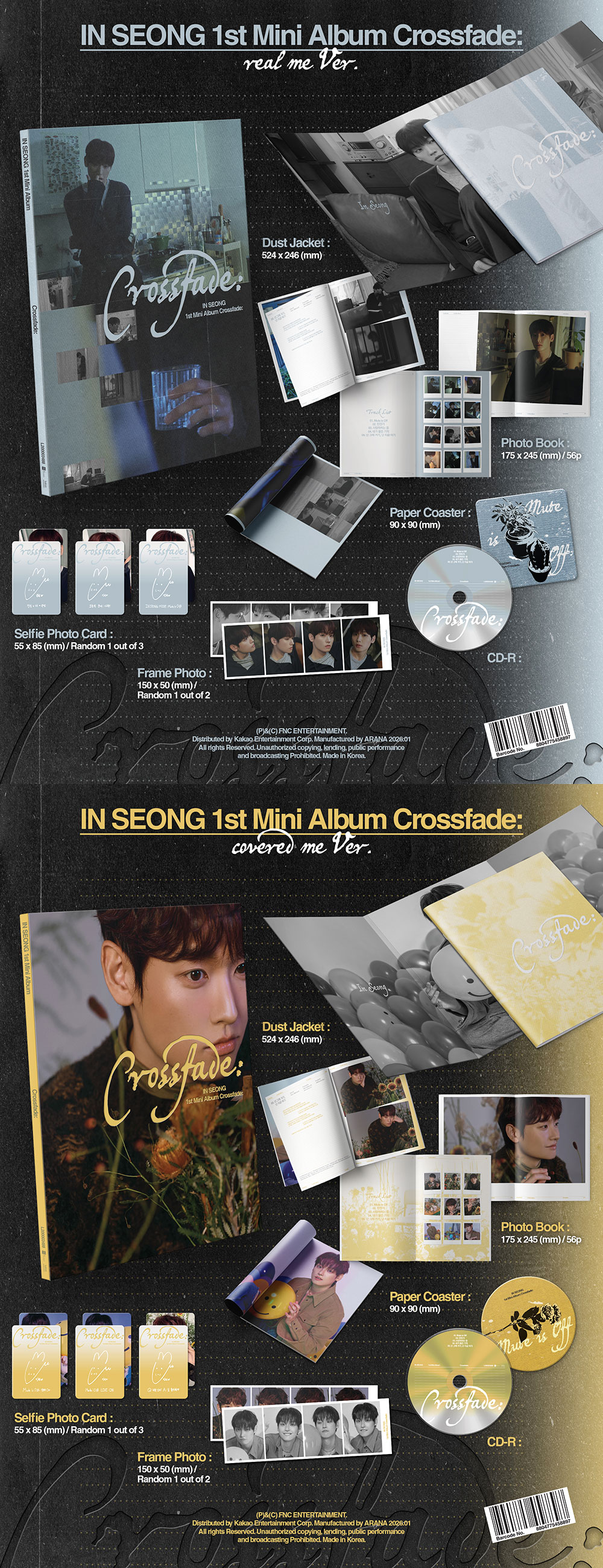 IN SEONG - 1st Mini Album [Crossfade:] (real me Ver. / covered me Ver.) (Random Ver.)