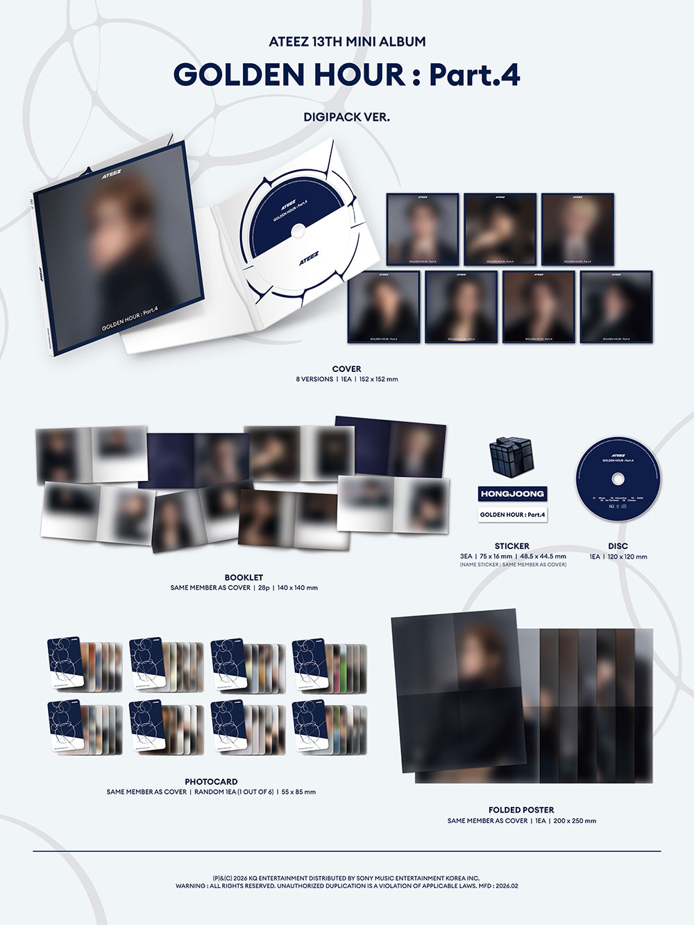 ATEEZ - 4th Mini Album [GOLDEN HOUR : Part.4] (DIGIPACK VER.) (Random Ver.)