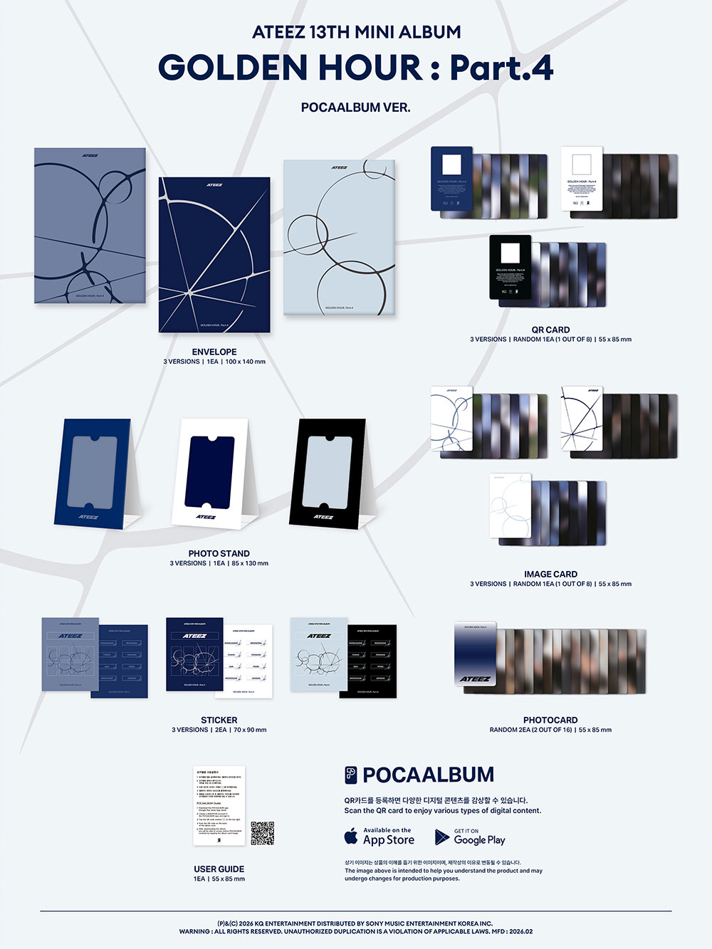 ATEEZ - 4th Mini Album [GOLDEN HOUR : Part.4] (POCAALBUM VER.) (A Ver / Diary Ver / Z Ver) (Random Ver.)