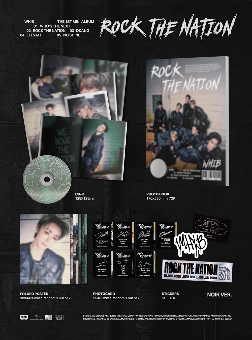 WHIB - The 1st Mini Album : ROCK THE NATION (NOIR VER)