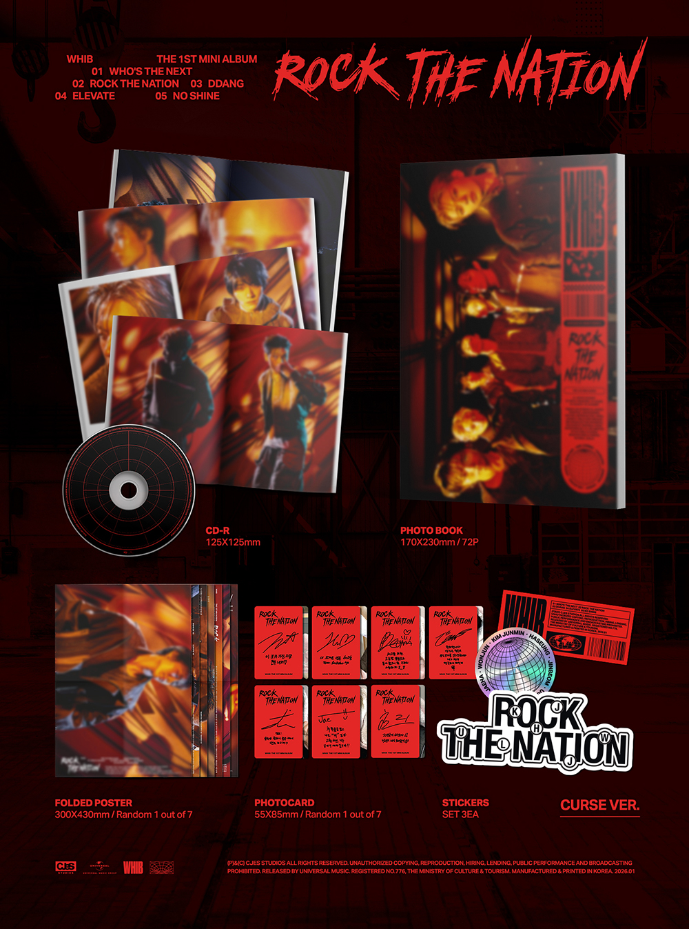 WHIB - The 1st Mini Album : ROCK THE NATION (CURSE VER)
