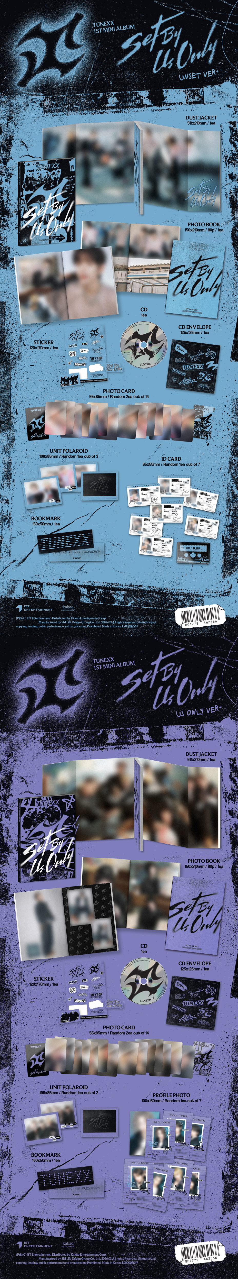 TUNEXX - 1ST MINI ALBUM [SET BY US ONLY] (UNSET ver. / US ONLY ver.) (Random Ver.)