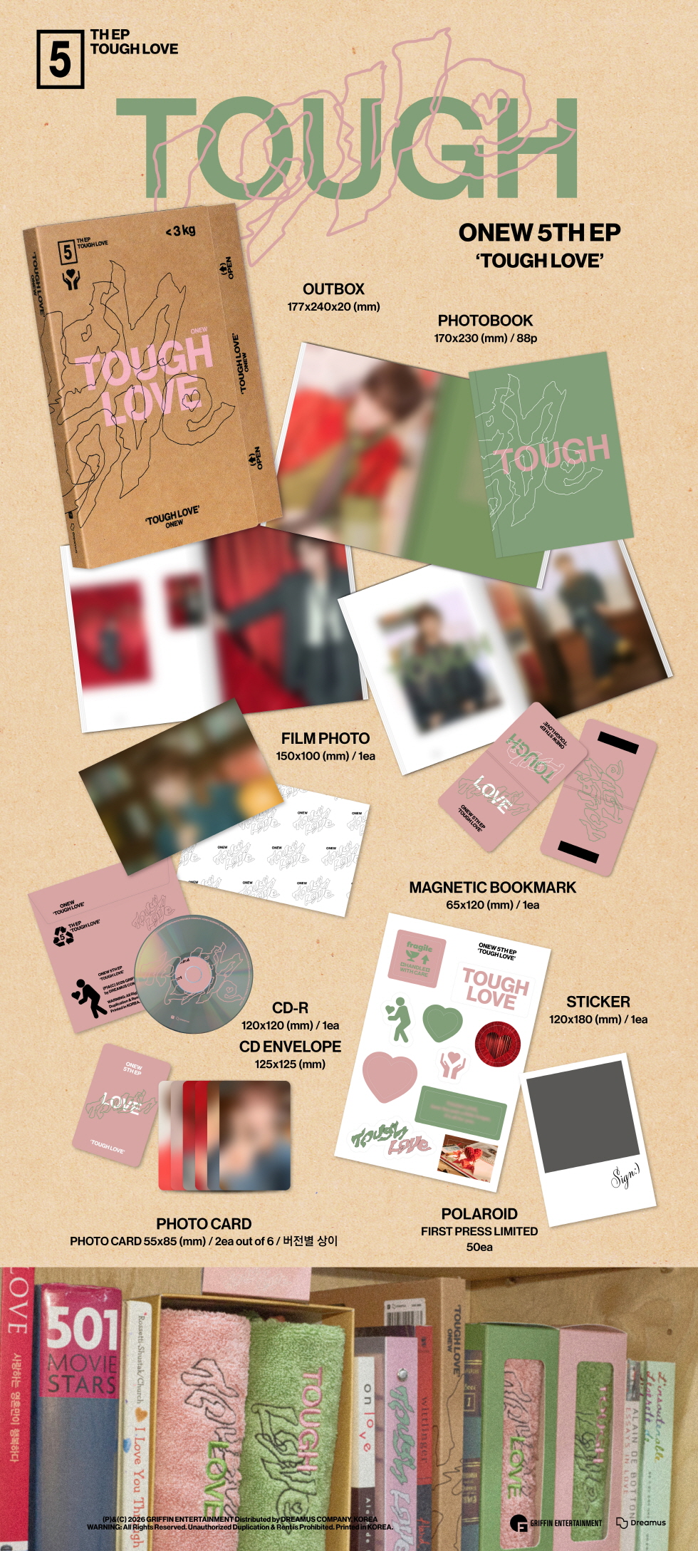 ONEW - 5TH MINI ALBUM [TOUGH LOVE] (BOOK Ver.)