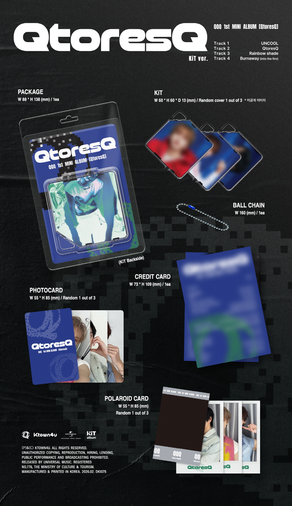 QQQ - 1ST MINI ALBUM [QTORESQ] (KIT VER.) (Random Ver.)