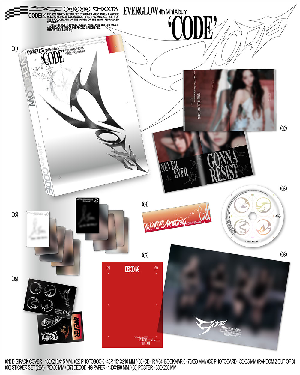 EVERGLOW - 4th Mini Album [CODE] (PHOTOBOOK Ver.)