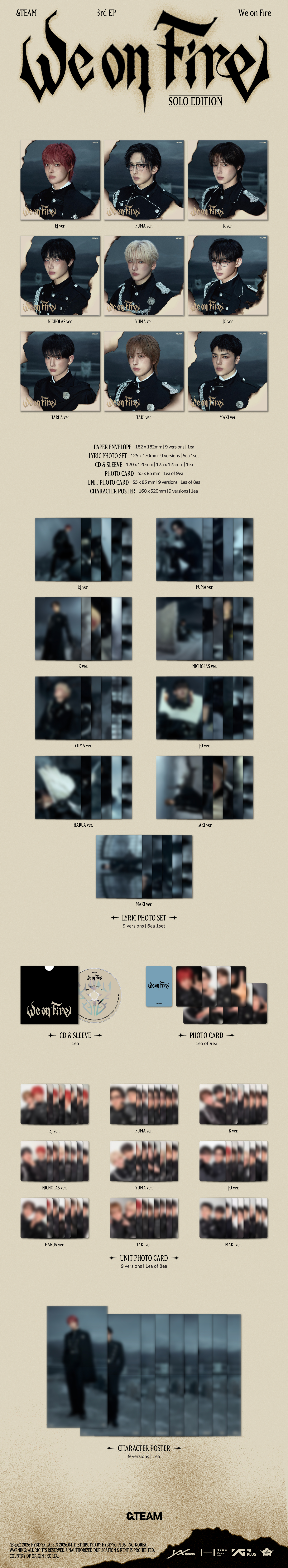 &TEAM - 3rd EP『We on Fire』SOLO EDITION (Random Ver.)