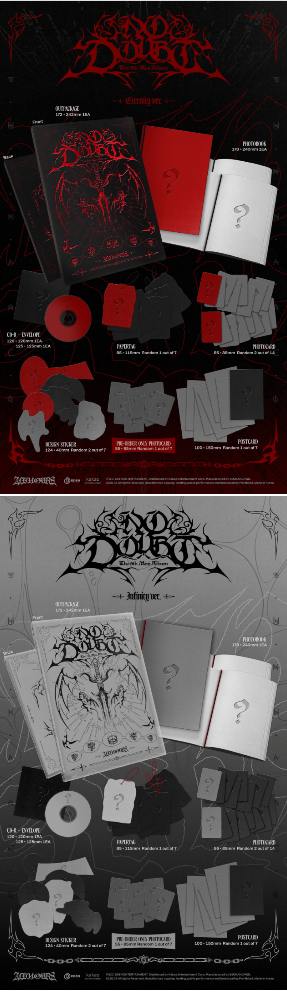ALL(H)OURS - FIFTH MINI ALBUM [NO DOUBT] (ETERNITY ver. / INFINITY ver.)(Random Ver.)