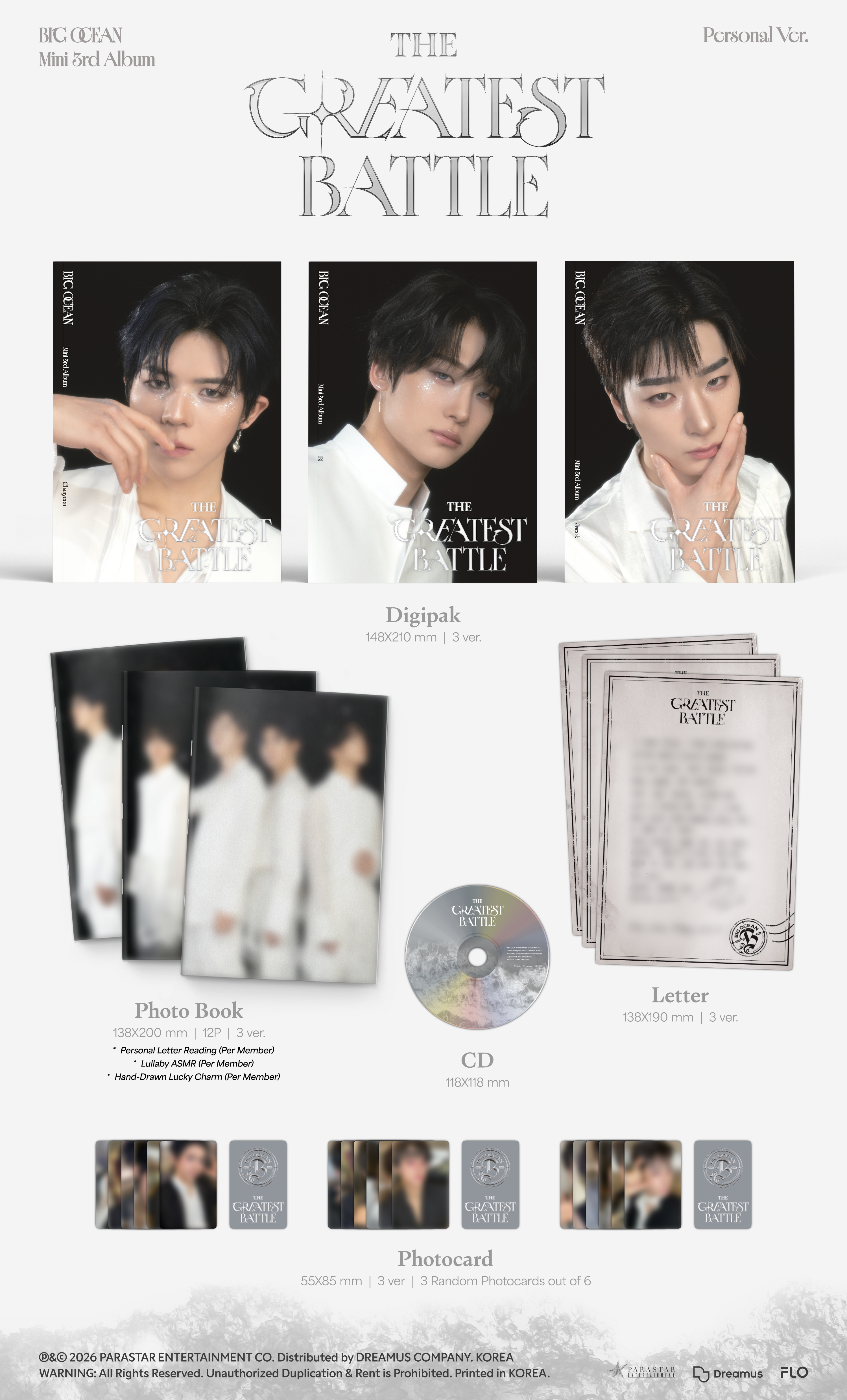 BIG OCEAN - 3rd Mini Album [The Greatest Battle] (Personal Ver.)(Random Ver.)