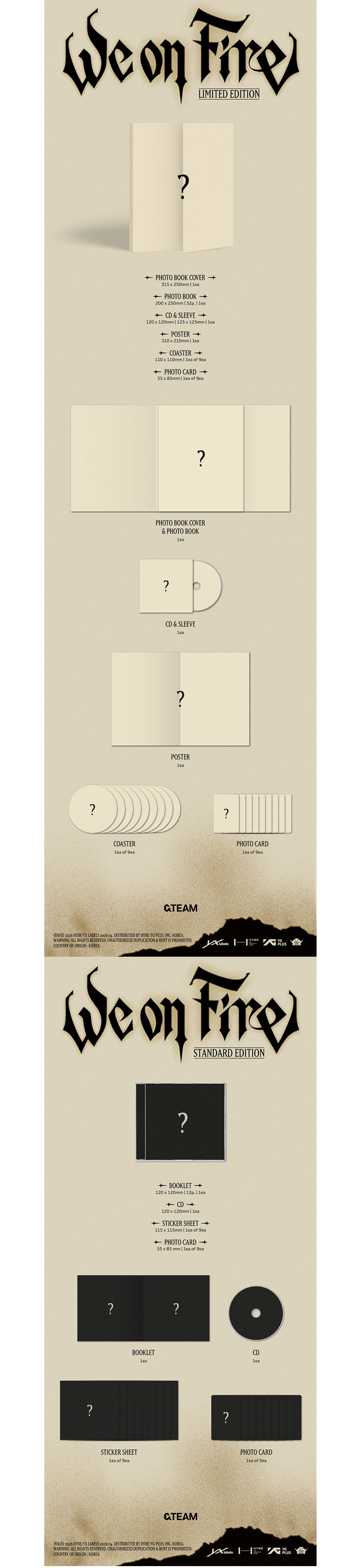 [EARLY BIRD] &TEAM - 3rd EP 『We on Fire』 LIMITED EDITION + STANDARD EDITION (SET) + Weverse Gift (WS)