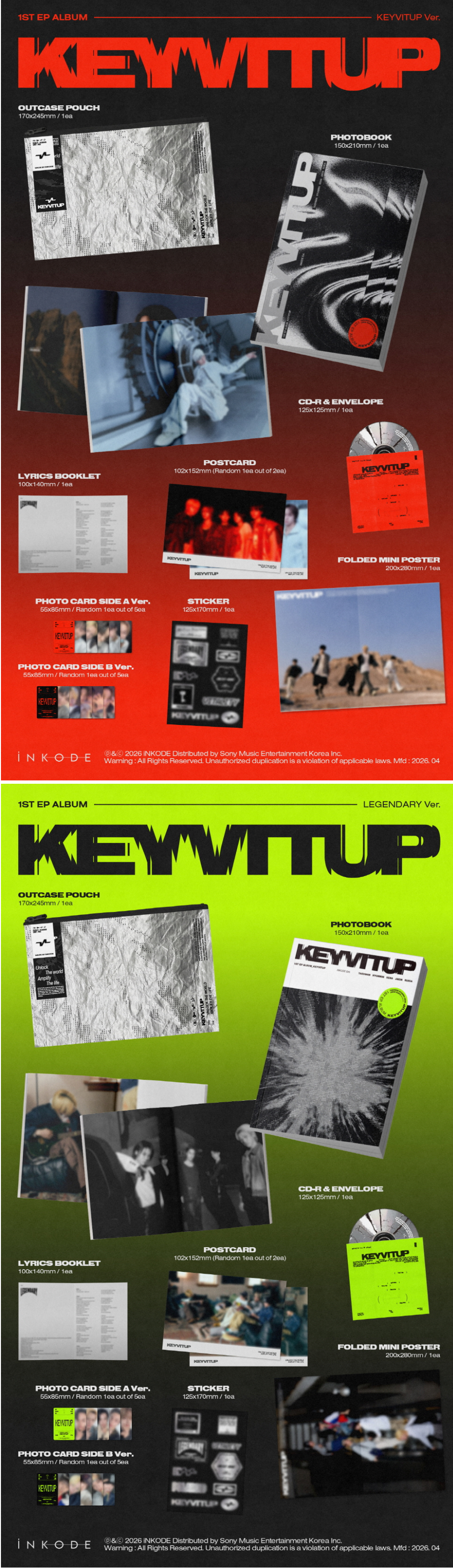 KEYVITUP - 1ST EP ALBUM [KEYVITUP] (KEYVITUP Ver. / LEGENDARY Ver.)(Random Ver.)