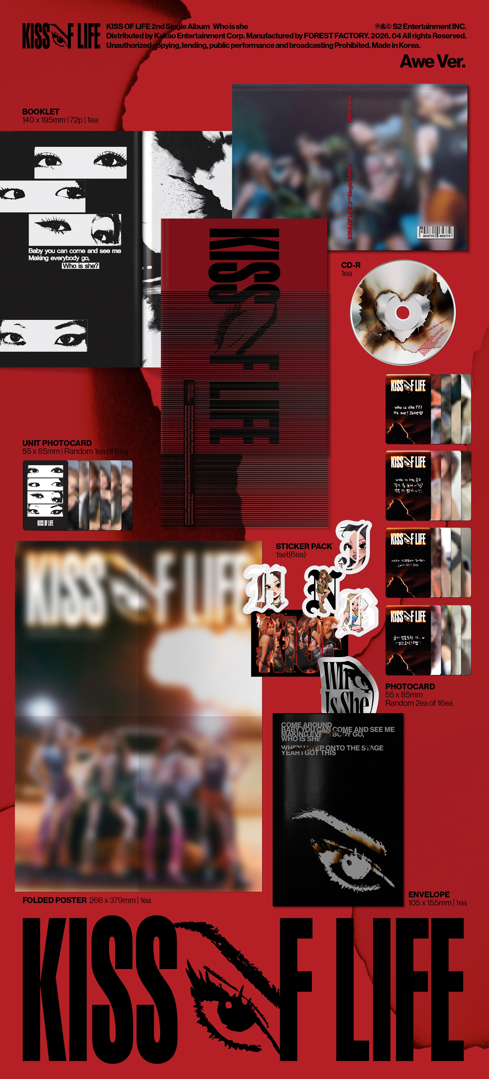 KISS OF LIFE - 2nd Single Album [Who is she] (Awe Ver.)