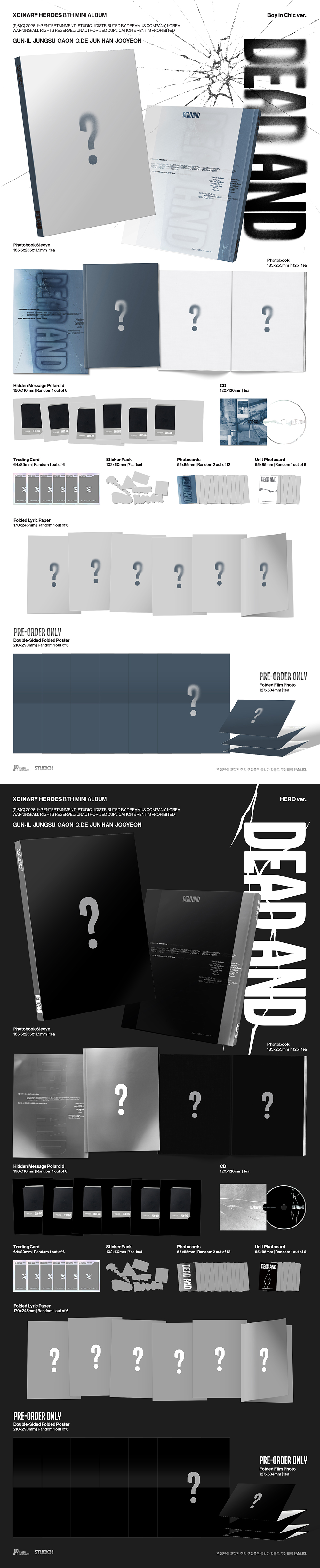 Xdinary Heroes - 8TH Mini Album DEAD AND (Photobook ver.) (Boy in Chic ver./ HERO ver.)(Random Ver.)