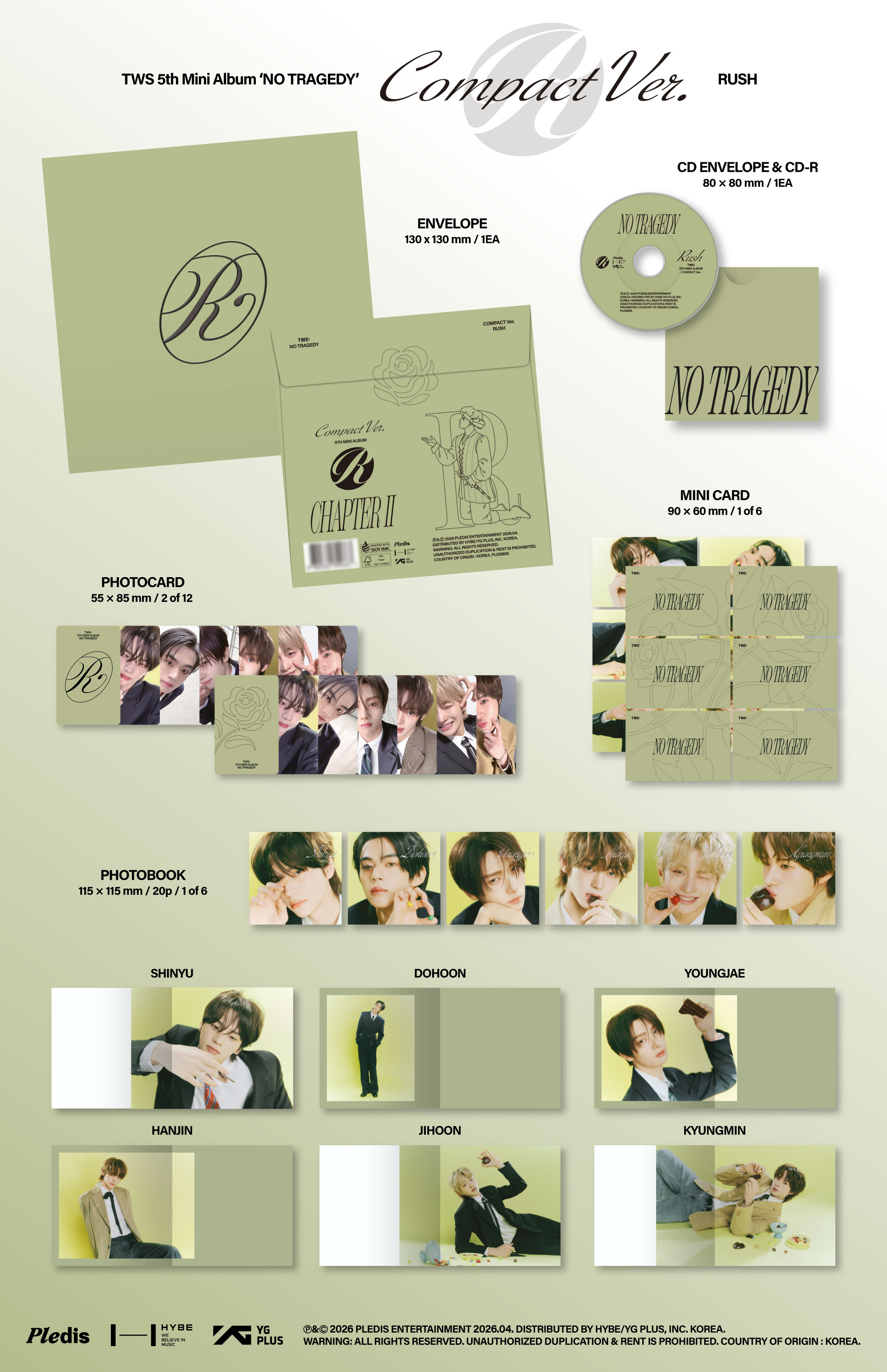 TWS - 5th Mini Album 'NO TRAGEDY' COMPACT Ver. (RUSH) (Random Ver.)