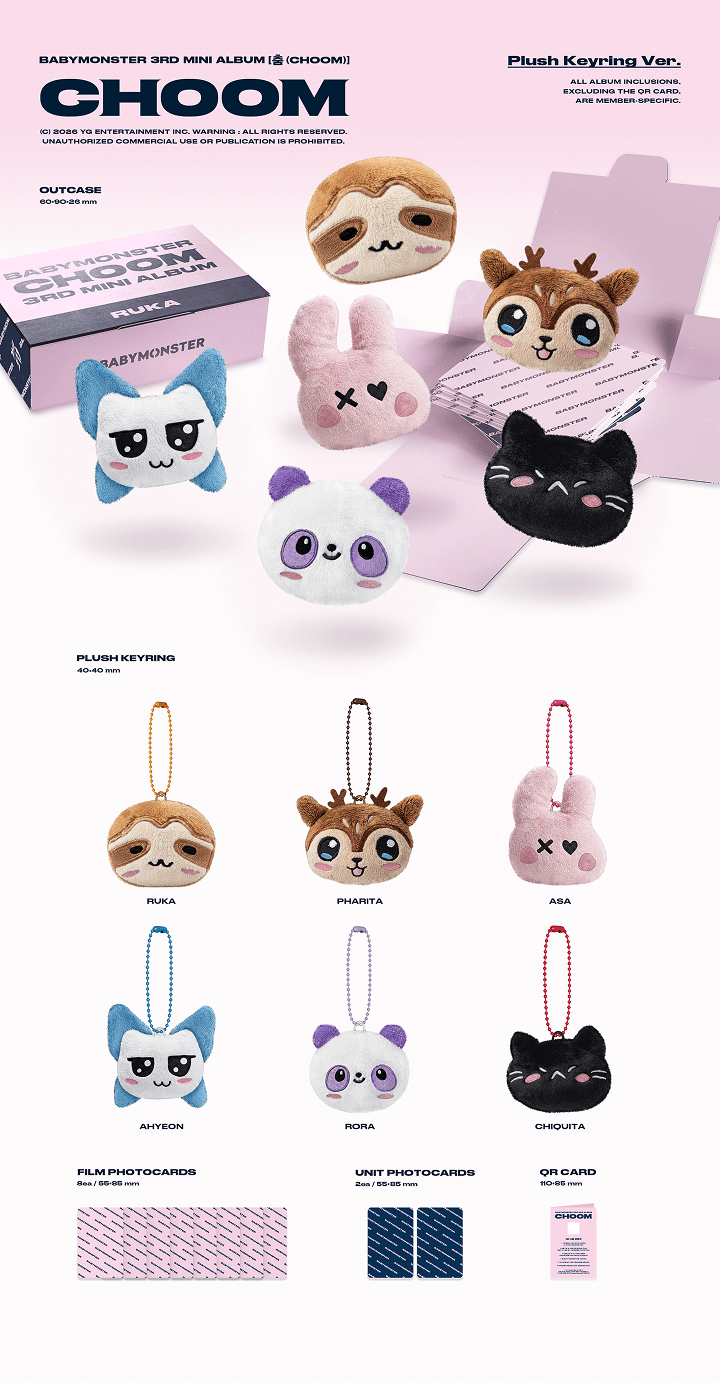 BABYMONSTER - 3rd MINI ALBUM [CHOOM] (Plush Keyring Ver.) (Random Ver.)
