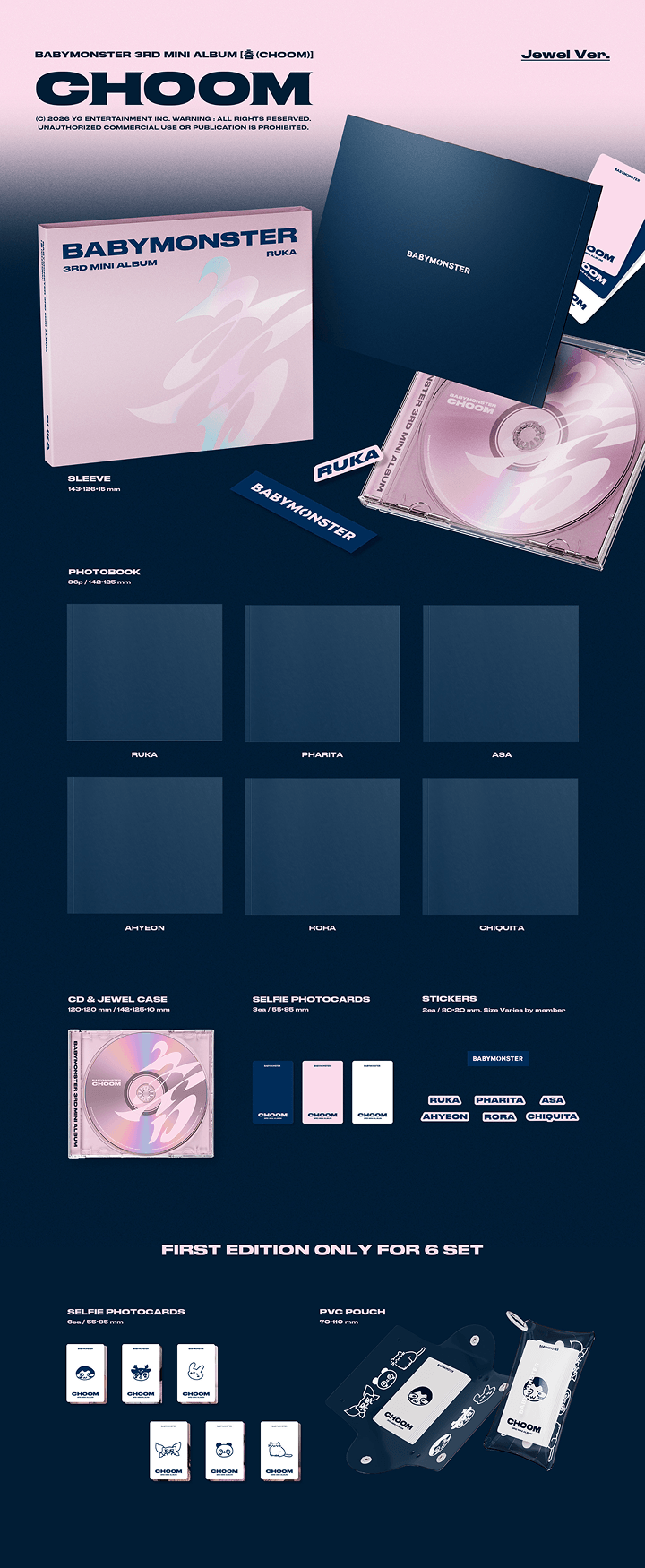 [EARLY BIRD] BABYMONSTER - 3rd MINI ALBUM [CHOOM] Jewel Ver. (SET) + Weverse Gift (WS)