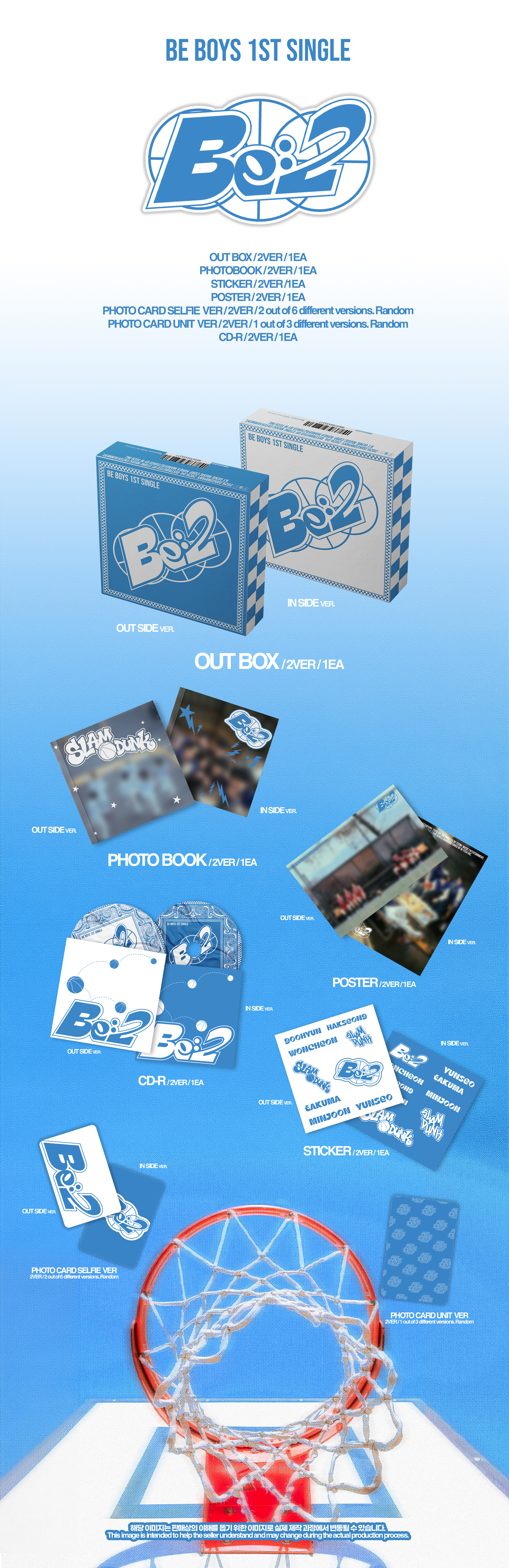 BE BOYS - 1st Single Album [BE:2] (Random Ver.)