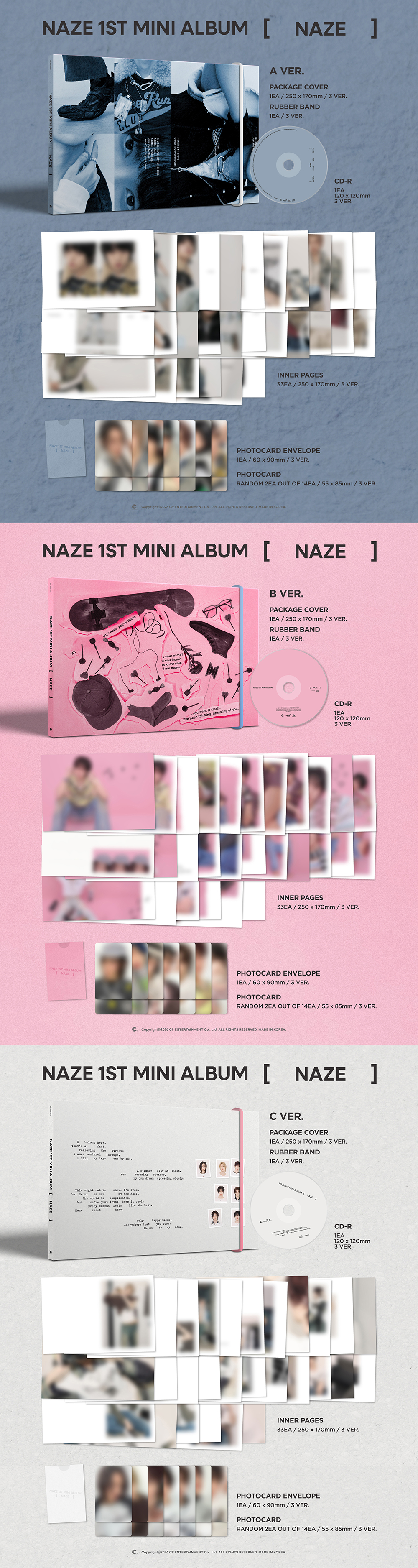 NAZE - 1ST MINI ALBUM [NAZE] (Random Ver.)
