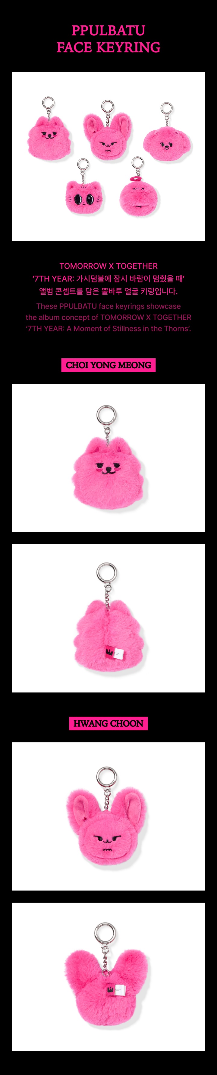 TXT - 7TH YEAR: WHEN THE WIND PAUSED AMONG THE THORNS MD : PPULBATU Face Keyring (HHM NYA RING)