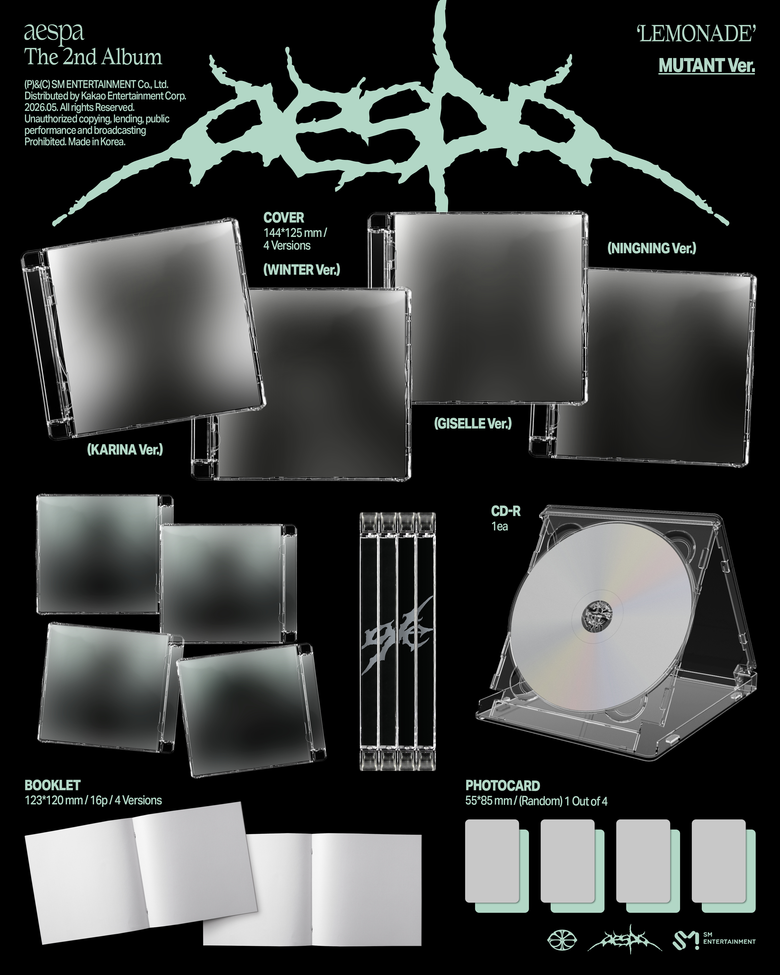 aespa - 2ND ALBUM [LEMONADE] (MUTANT Ver.) (Random Ver.)