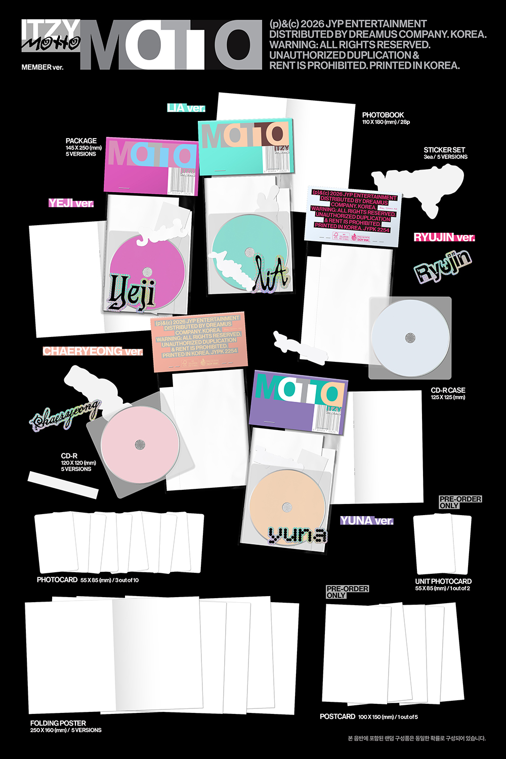 ITZY - [MOTTO] (MEMBER Ver.) (Random Ver.) + Photocard (FANS SHOP)