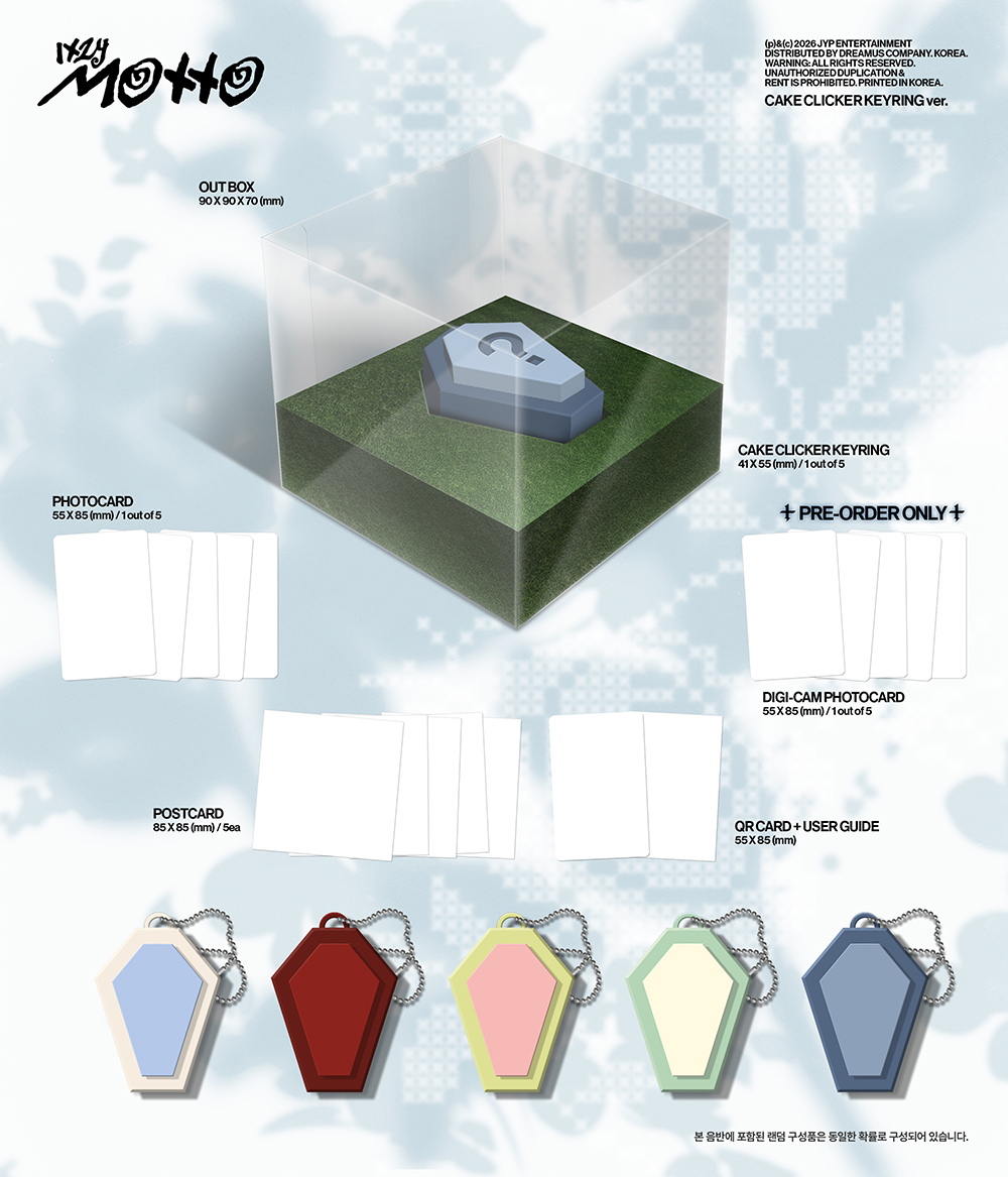 ITZY - [MOTTO] (CAKE CLICKER KEYRING Ver.) + Photocard (FANS SHOP)
