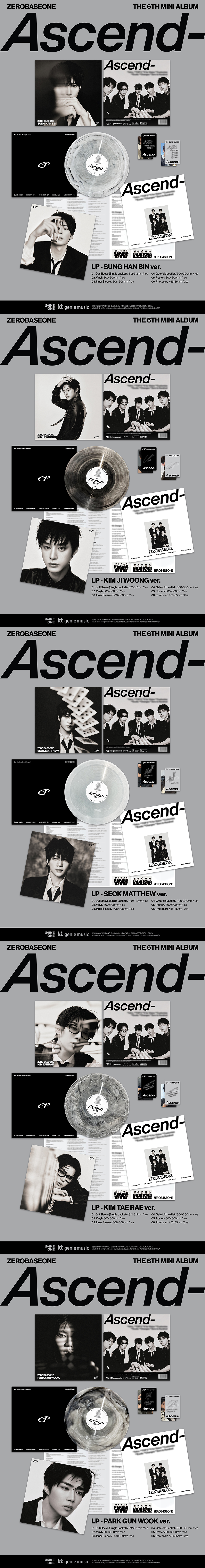ZEROBASEONE - The 6th Mini Album [Ascend-] (LP ver.) (Random Ver.)