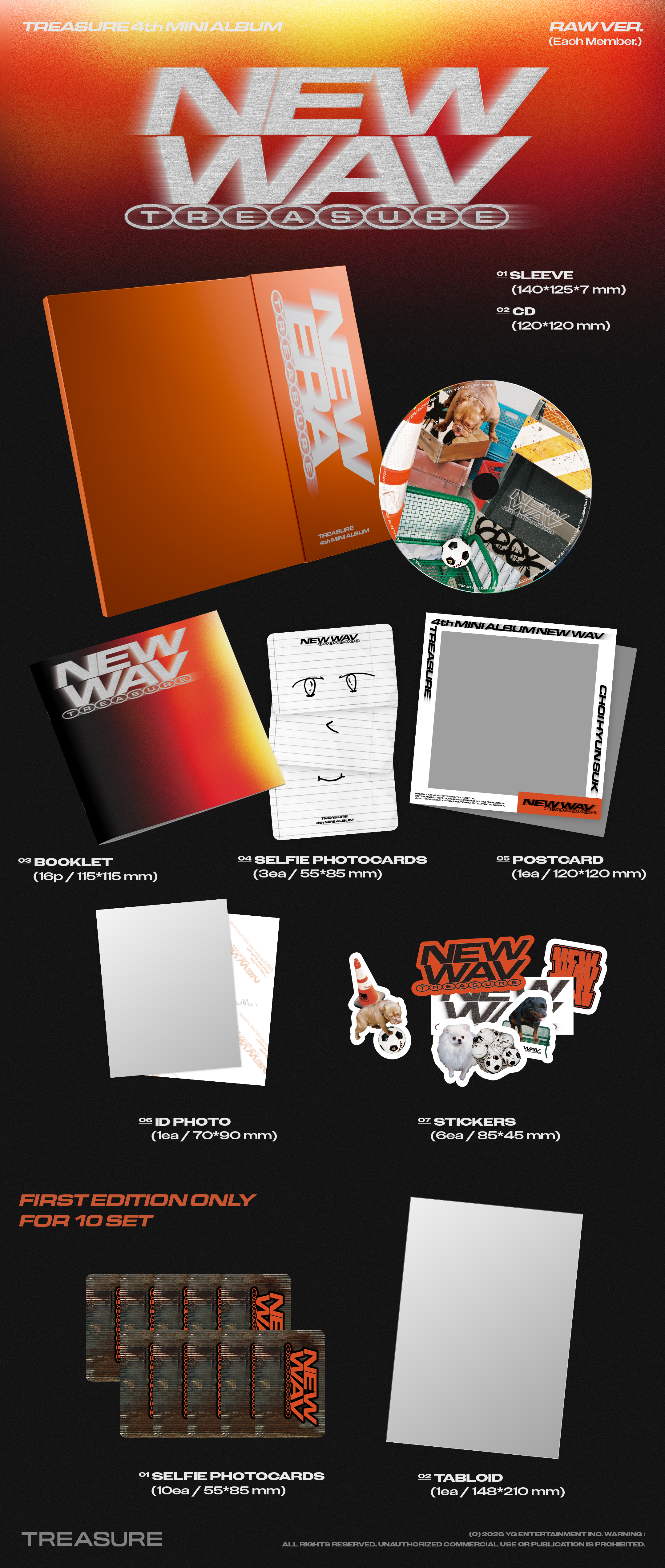 [EARLY-BIRD] TREASURE - 4th MINI ALBUM [NEW WAV] RAW VER. (SET) + Weverse Gift (WS)