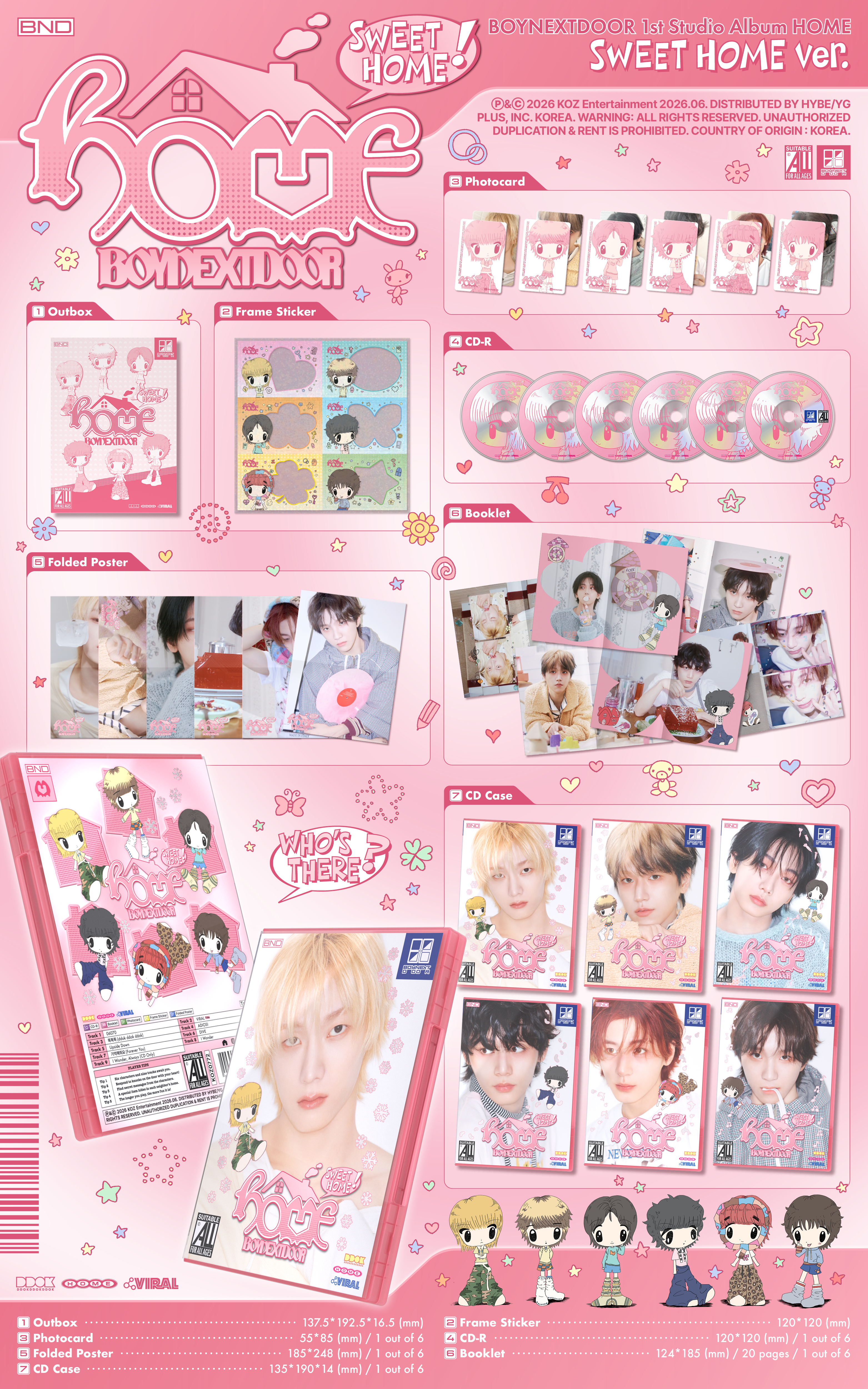 BOYNEXTDOOR - 1st Studio Album [HOME] (SWEET HOME ver.) (Random Ver.)