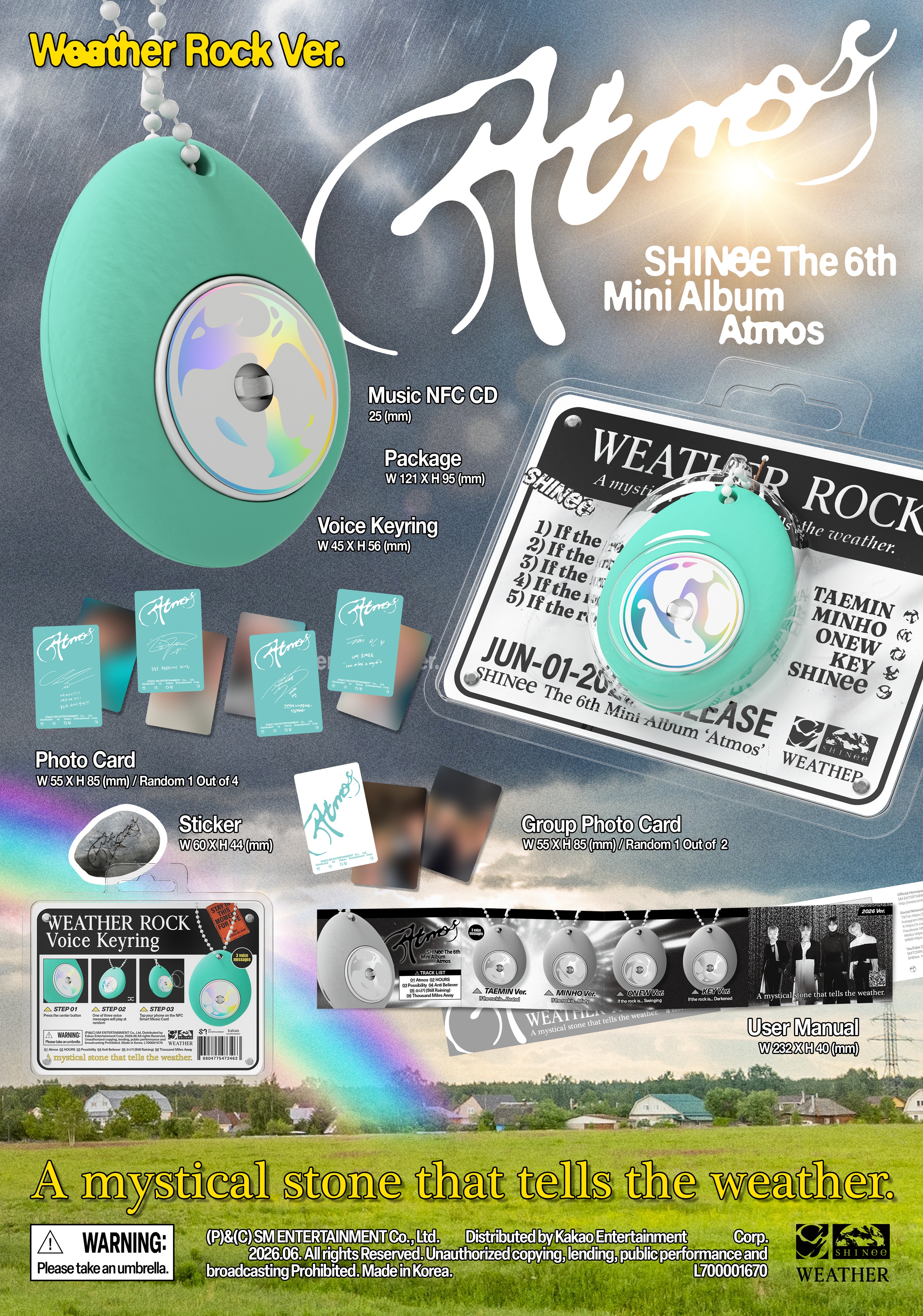 SHINee - 6TH MINI ALBUM [Atmos] (Weather Rock Ver.)