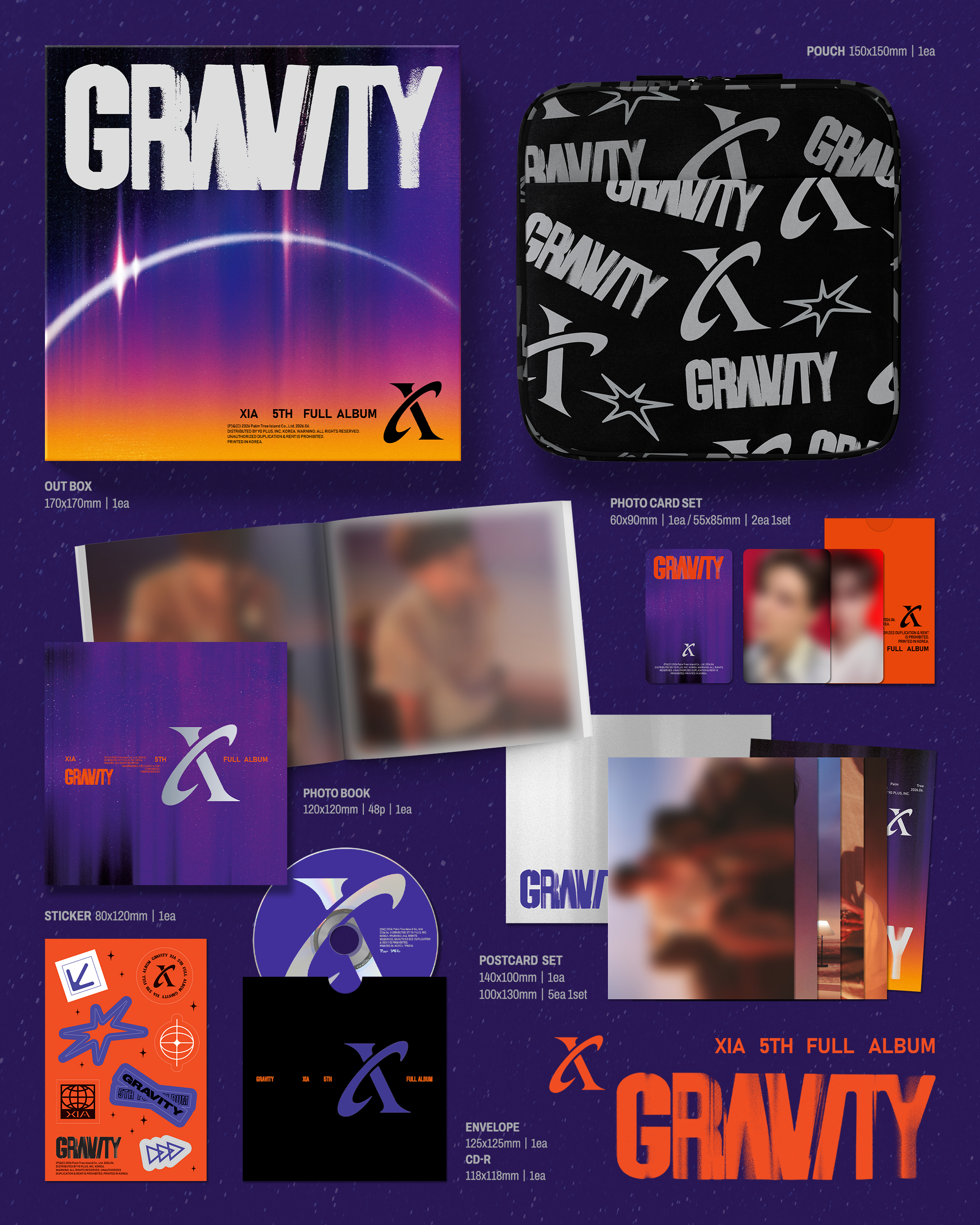 XIA - 5th FULL ALBUM [GRAVITY] Solar Ver. (Limited Edition)